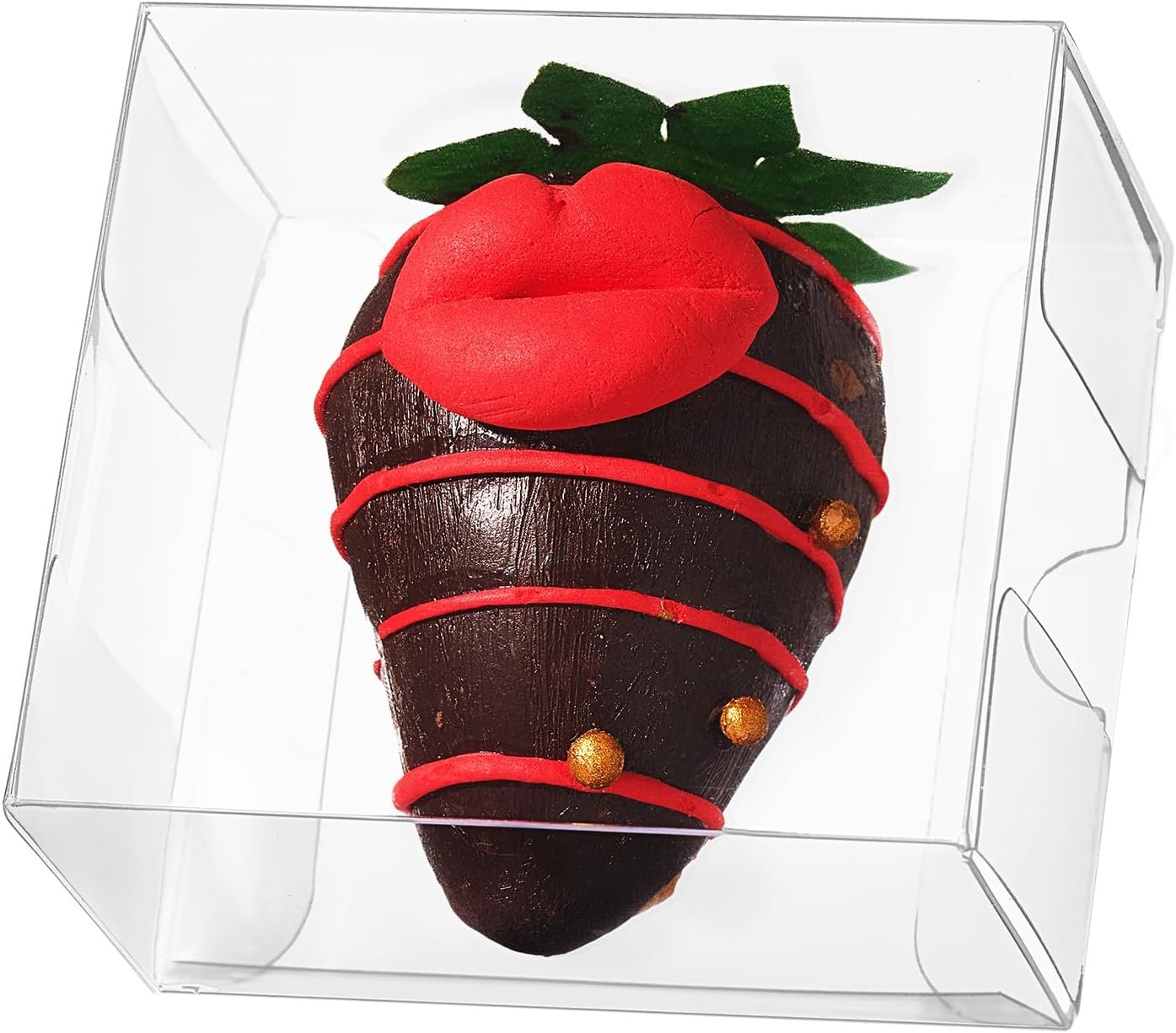 Boîte à pâtisserie transparente de 100 pièces 2,5" x 2,2" x 2" pour fournisseur, idéale pour des chocolats, macarons, et petits rouleaux de cannelle, vente en gros pour anniversaire, mariage, Noël et Saint-Valentin, avec logo personnalisé.