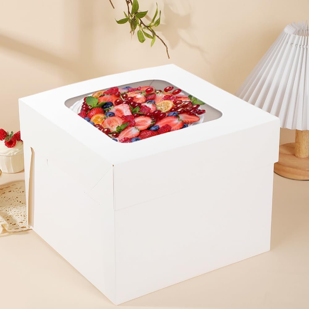 Boîtes à gâteaux carrées blanches avec fenêtre 12x12x12 pouces, vente en gros, pour célébrations, logo personnalisé, fabriquées par un fournisseur de qualité, idéales pour les mariages et anniversaires. Boîtes à gâteaux carrées blanches avec fenêtre 12x12x12 pouces, vente en gros, pour célébrations, logo personnalisé, fabriquées par un fournisseur de qualité, idéales pour les mariages et anniversaires.