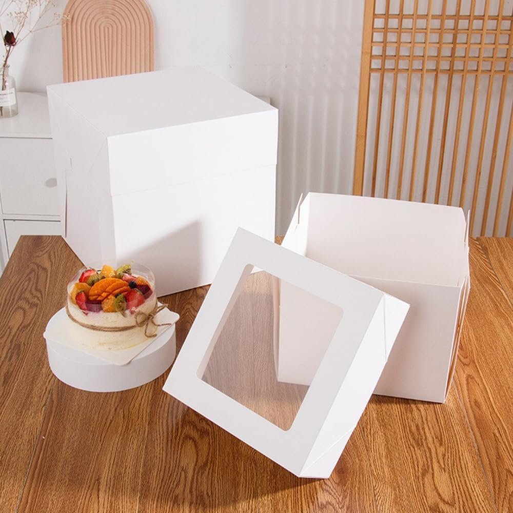Boîtes à gâteaux carrées blanches avec fenêtre 12x12x12 pouces, vente en gros, pour célébrations, logo personnalisé, fabriquées par un fournisseur de qualité, idéales pour les mariages et anniversaires. Boîtes à gâteaux carrées blanches avec fenêtre 12x12x12 pouces, vente en gros, pour célébrations, logo personnalisé, fabriquées par un fournisseur de qualité, idéales pour les mariages et anniversaires.