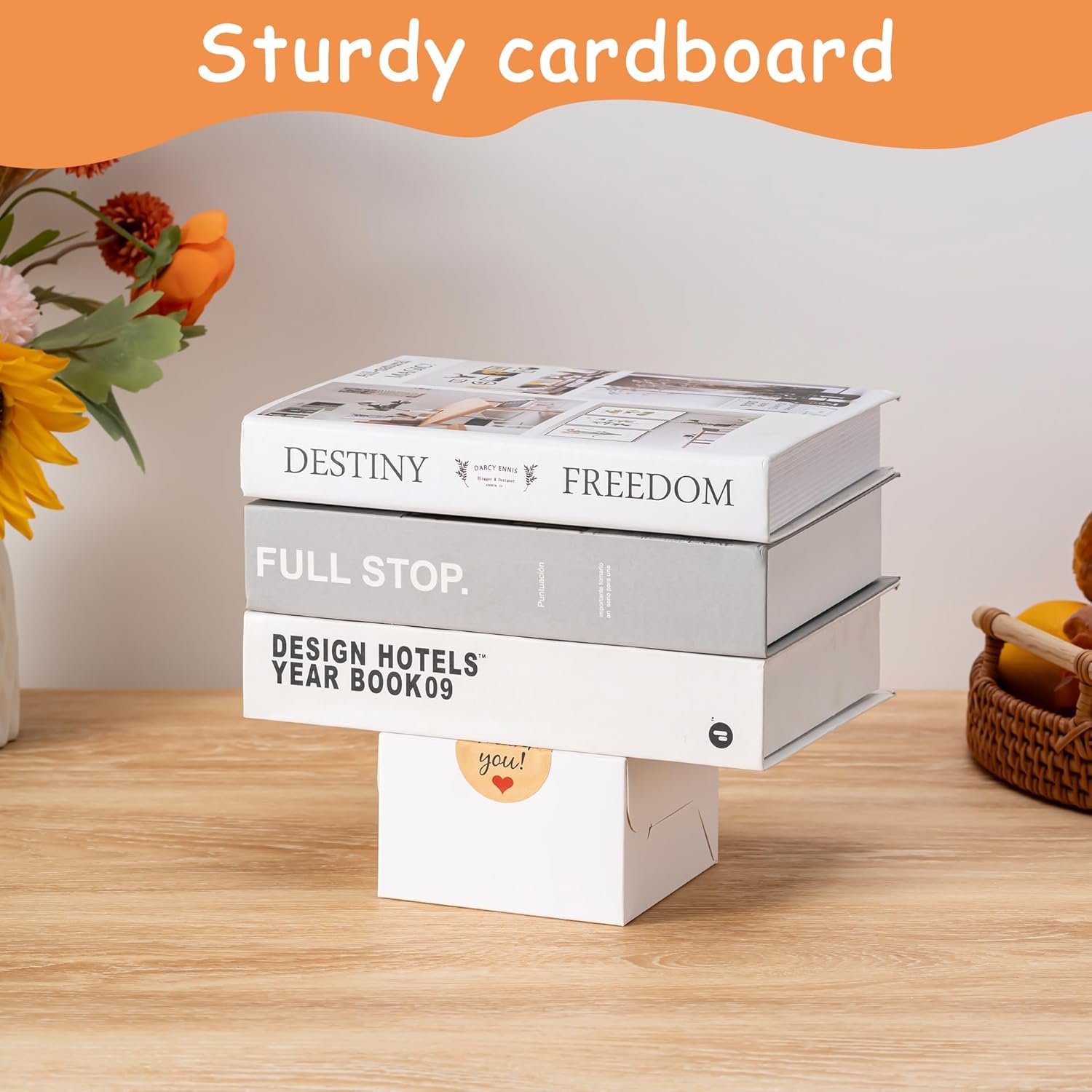 Boîtes à cookies en gros avec fenêtre, 50pcs de 4x4x2,5 pouces, fabriquées par un fournisseur, avec 50 autocollants personnalisés pour biscuits, pâtisseries, desserts, bonbons et mini gâteaux (blanc)