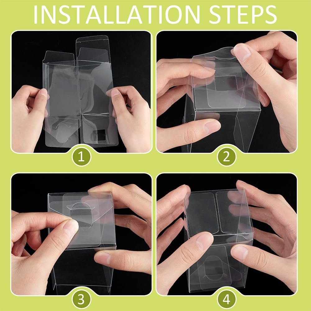 Grossiste boîte cadeau transparente 72pcs 2,3x2,3x4 pouces avec film pour décoration de mariage, bonbons, chocolats, cookies, OEM emballage cadeau Saint-Valentin en vrac.