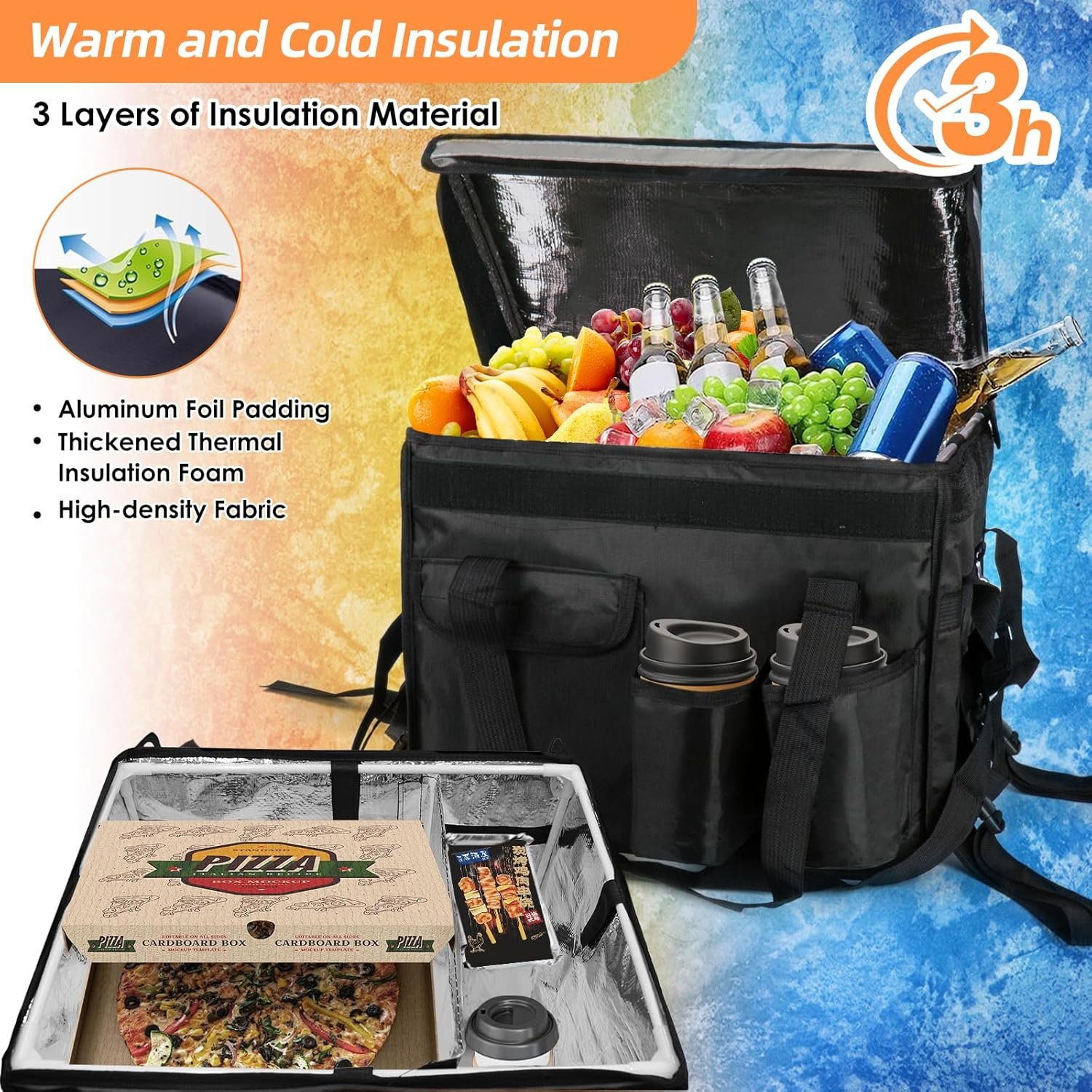 Grossiste en Bags Isolants pour Livraison de Nourriture avec Support pour Tasse 17,3