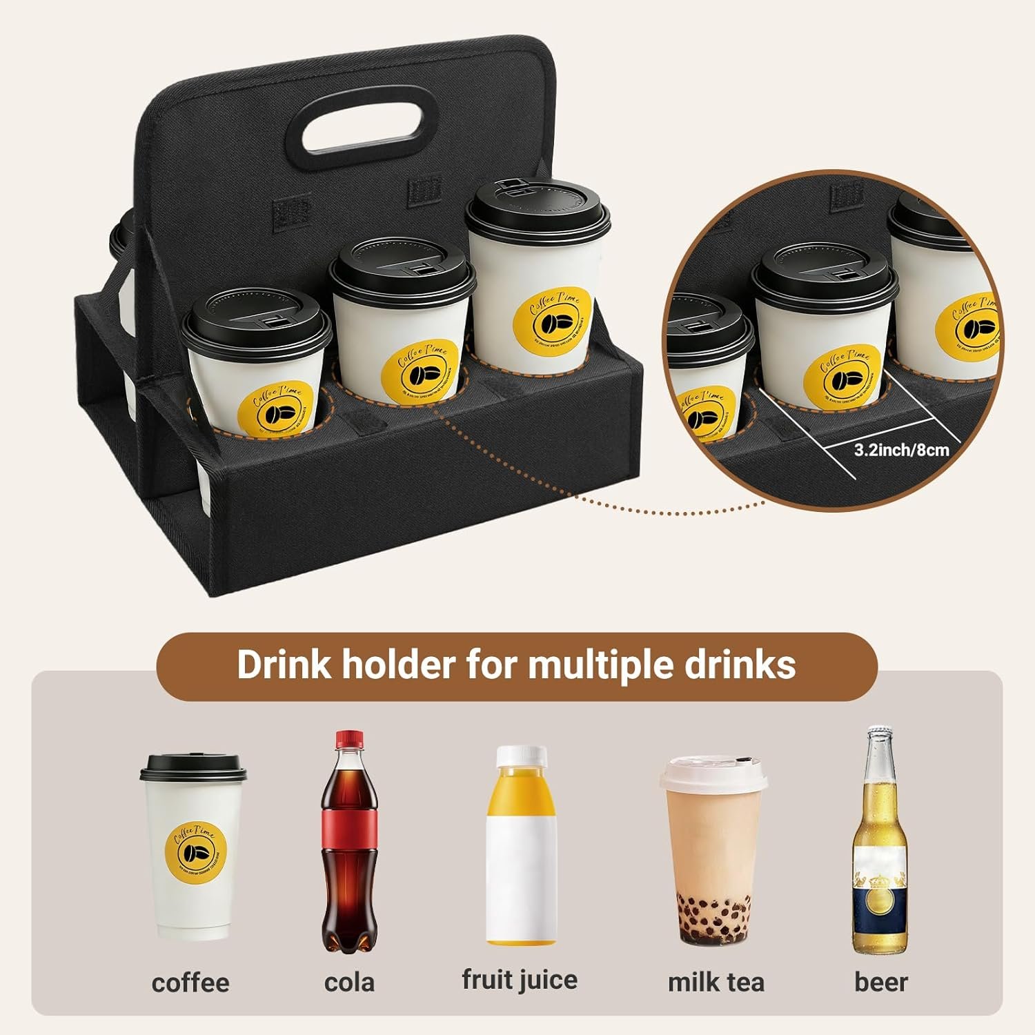 Grossiste porte-gobelets réutilisable 6 tasses avec poignée, solution de transport pour café, vin, canettes, OEM pour livraison, support de boissons, vente en gros pour chauffeur de livraison. Grossiste porte-gobelets réutilisable 6 tasses avec poignée, solution de transport pour café, vin, canettes, OEM pour livraison, support de boissons, vente en gros pour chauffeur de livraison.