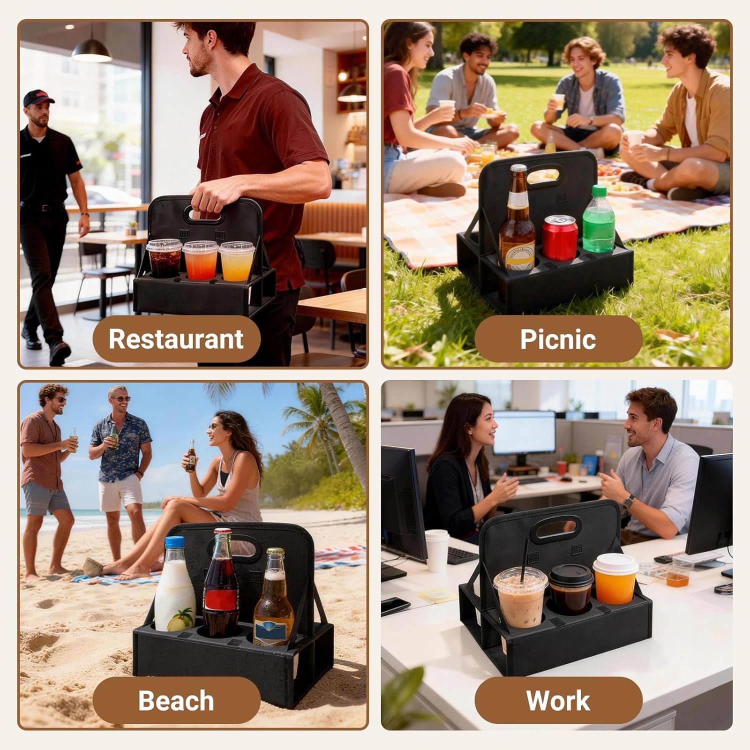 Grossiste porte-gobelets réutilisable 6 tasses avec poignée, solution de transport pour café, vin, canettes, OEM pour livraison, support de boissons, vente en gros pour chauffeur de livraison. Grossiste porte-gobelets réutilisable 6 tasses avec poignée, solution de transport pour café, vin, canettes, OEM pour livraison, support de boissons, vente en gros pour chauffeur de livraison.