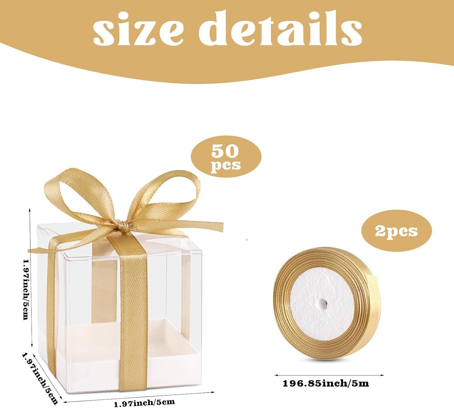 Grossiste 50pcs Boîtes de Faveurs Claires 2x2x2 Inches pour Bonbons - Boîtes de Cadeaux avec Logo Personnalisé pour Mariage et Anniversaire, Fournisseur de Boîtes à Macaron avec Ribbons Grossiste 50pcs Boîtes de Faveurs Claires 2x2x2 Inches pour Bonbons - Boîtes de Cadeaux avec Logo Personnalisé pour Mariage et Anniversaire, Fournisseur de Boîtes à Macaron avec Ribbons