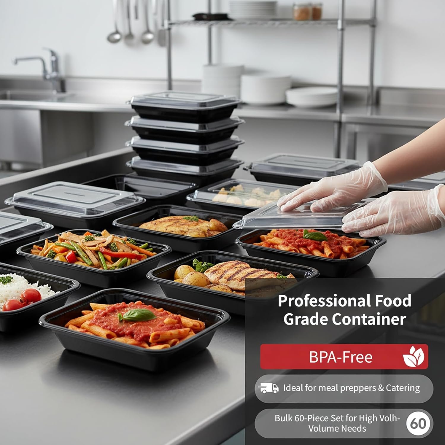 Pack de 60 contenants de préparation de repas de 24 oz, fournisseurs de contenants alimentaires, Logo Personnalisé, réutilisables, étanches, compatibles avec congélateur, micro-ondes et lave-vaisselle, vente en gros, avec couvercles. Pack de 60 contenants de préparation de repas de 24 oz, fournisseurs de contenants alimentaires, Logo Personnalisé, réutilisables, étanches, compatibles avec congélateur, micro-ondes et lave-vaisselle, vente en gros, avec couvercles.