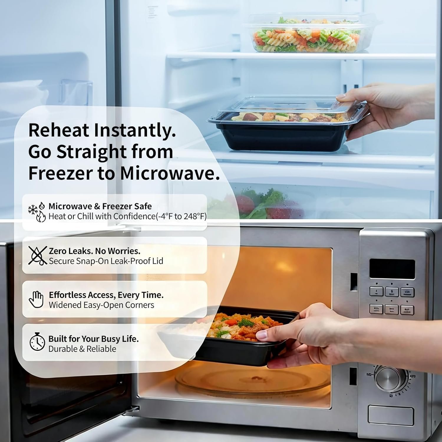 Pack de 60 contenants de préparation de repas de 24 oz, fournisseurs de contenants alimentaires, Logo Personnalisé, réutilisables, étanches, compatibles avec congélateur, micro-ondes et lave-vaisselle, vente en gros, avec couvercles. Pack de 60 contenants de préparation de repas de 24 oz, fournisseurs de contenants alimentaires, Logo Personnalisé, réutilisables, étanches, compatibles avec congélateur, micro-ondes et lave-vaisselle, vente en gros, avec couvercles.