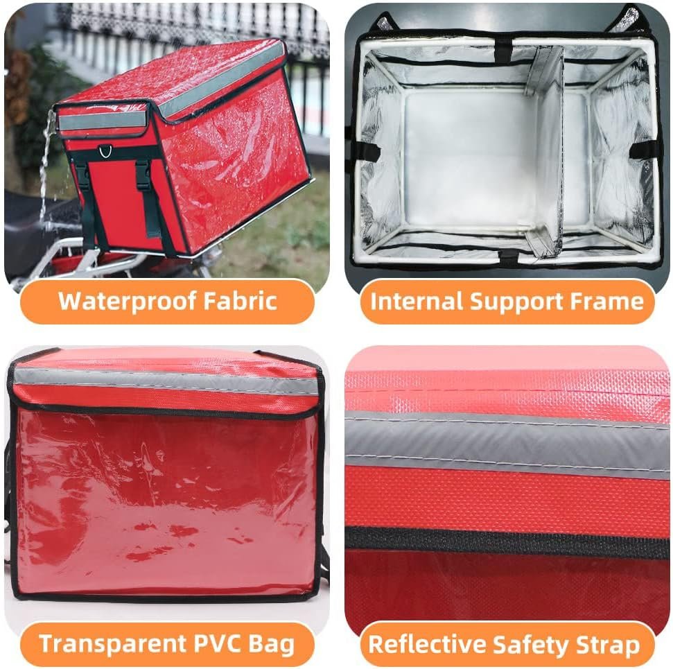 Grossiste de sacs isothermes rouges pour la livraison alimentaire XL - 18,1