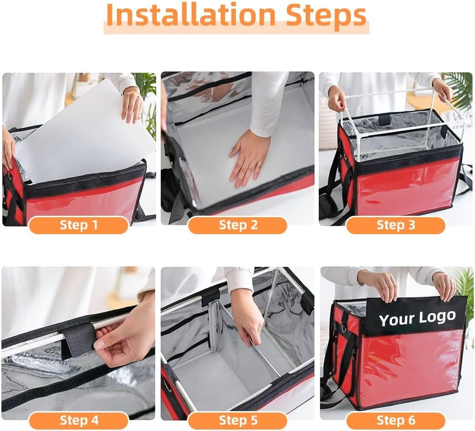 Grossiste de sacs isothermes rouges pour la livraison alimentaire XL - 18,1