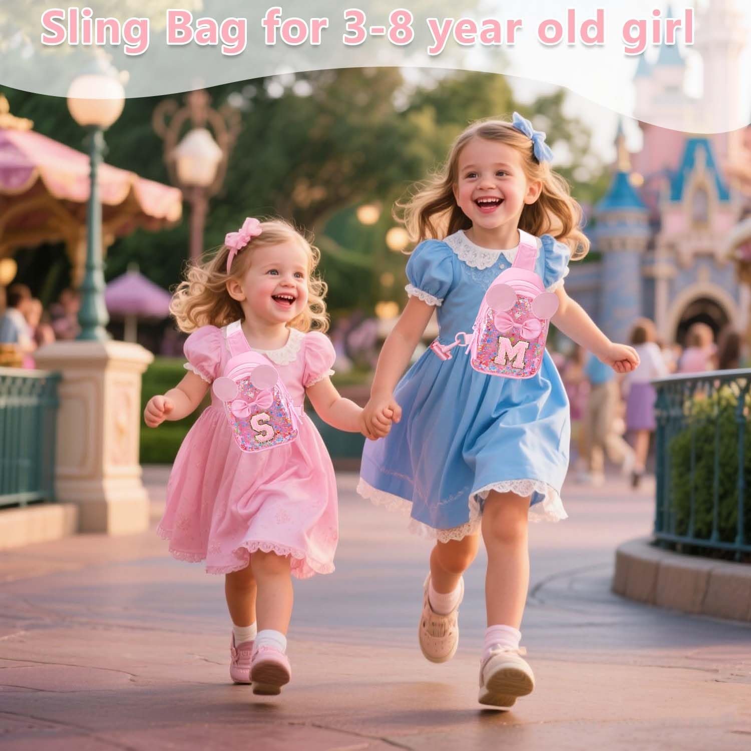 Sac à bandoulière pour filles - Fabricant de sacs personnalisés pour filles de 3 à 7 ans, petite pochette transparente pour enfants, idéale comme cadeau d’anniversaire en gros, rose.