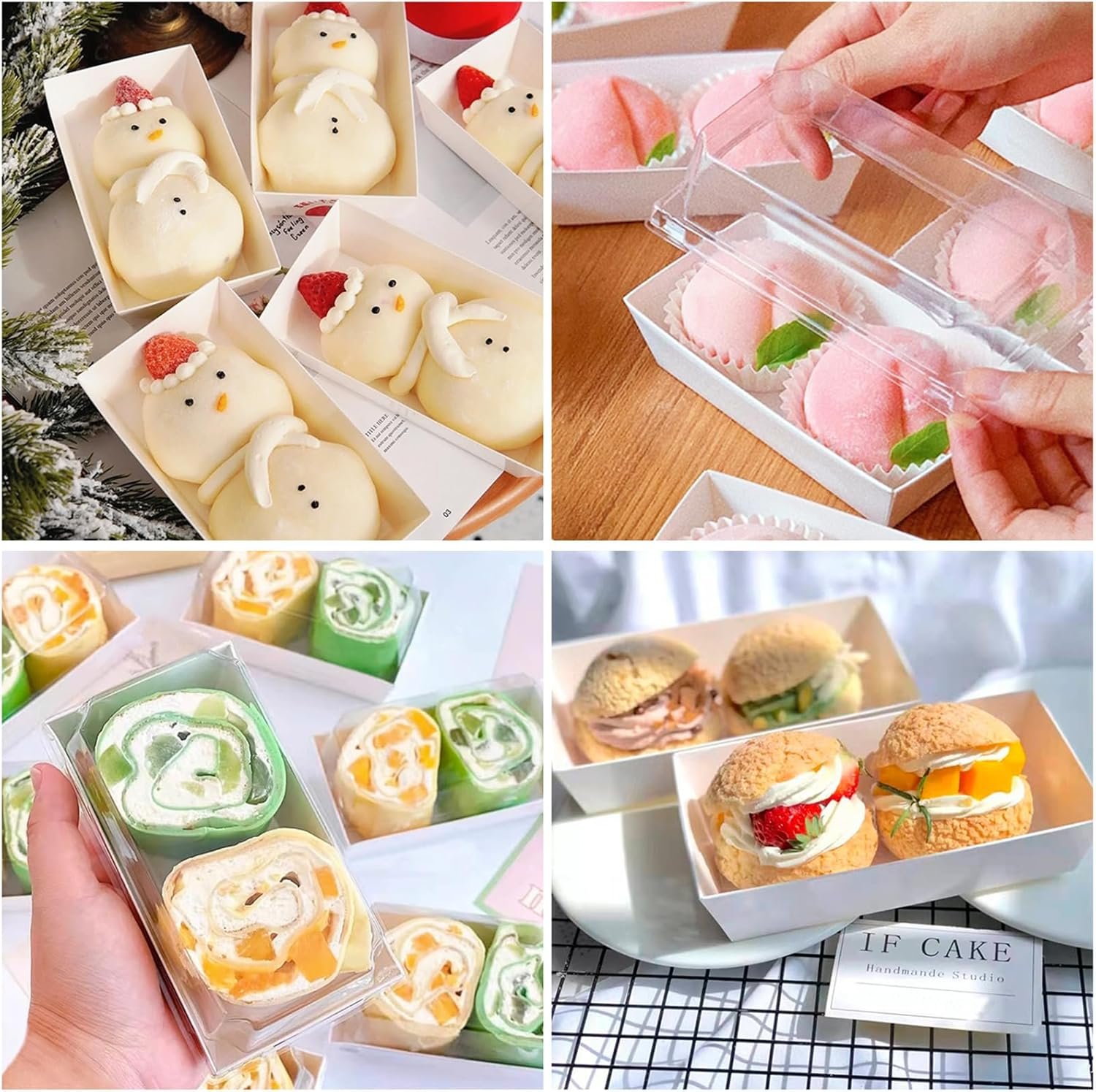 Grossiste Boîtes à Charcuterie en Papier avec Couvercles Transparents 50 Pack Contenants Jetables pour Sandwichs, Petites Boîtes en Kraft pour 2 Cupcakes, Muffins, Bombes de Chocolat Chaud, Fraises, Boîtes à Desserts à Emporter OEM