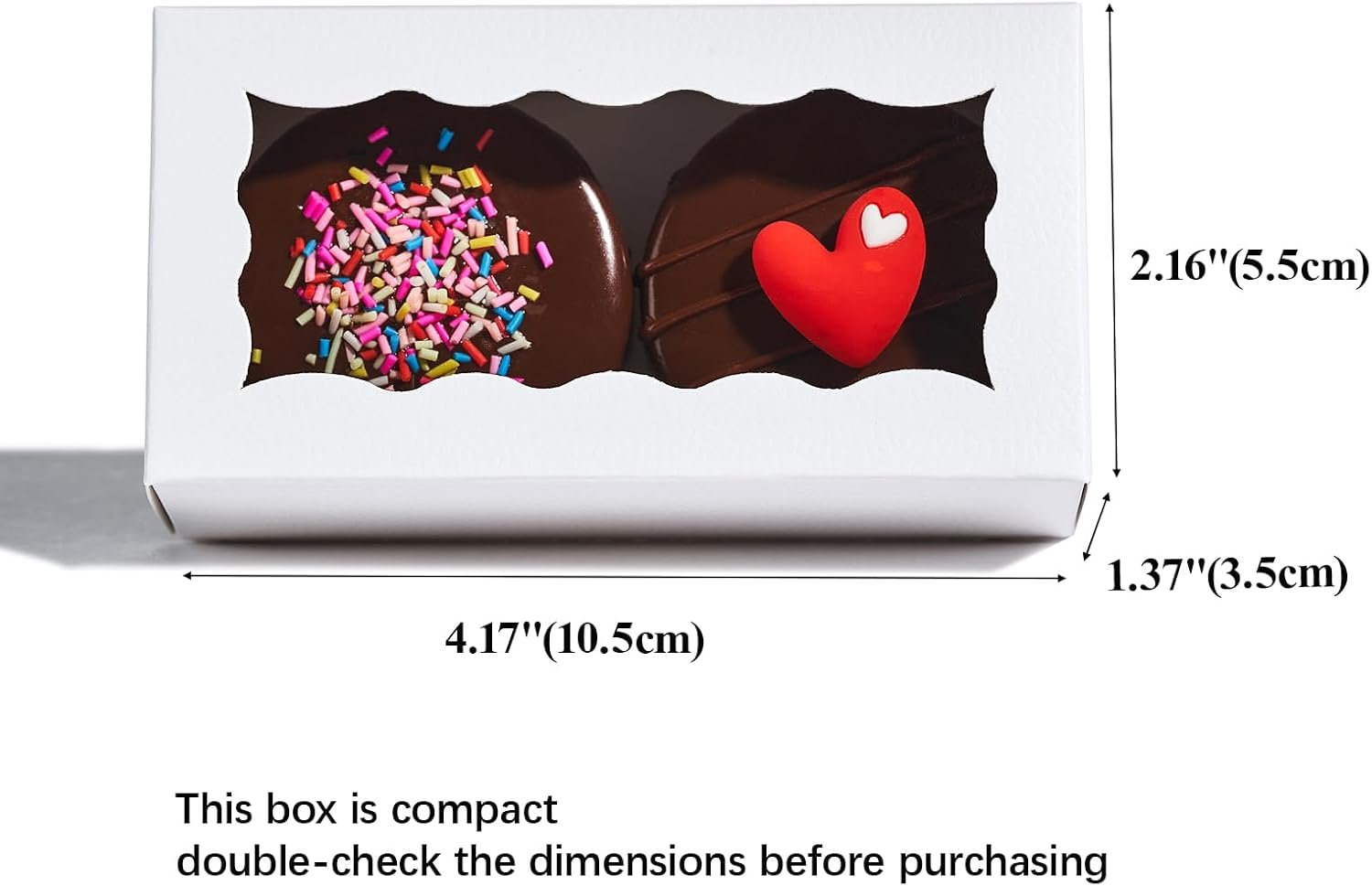 Grossiste boîte à bonbon blanche avec fenêtre 100 pièces - 4,17x2,16x1,37 pouces - idéal pour chocolat, boîtes de pâtisserie, boîtes de macarons pour 2 - Marque Blanche personnalisée par votre Fournisseur.