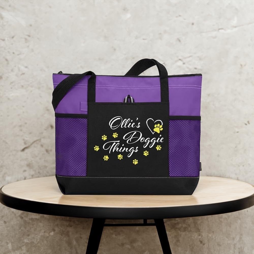 Sac fourre-tout en toile personnalisable pour chien avec empreinte de patte, vente en gros pour fabricants, idéal comme cadeau d'anniversaire pour les mamans et femmes.