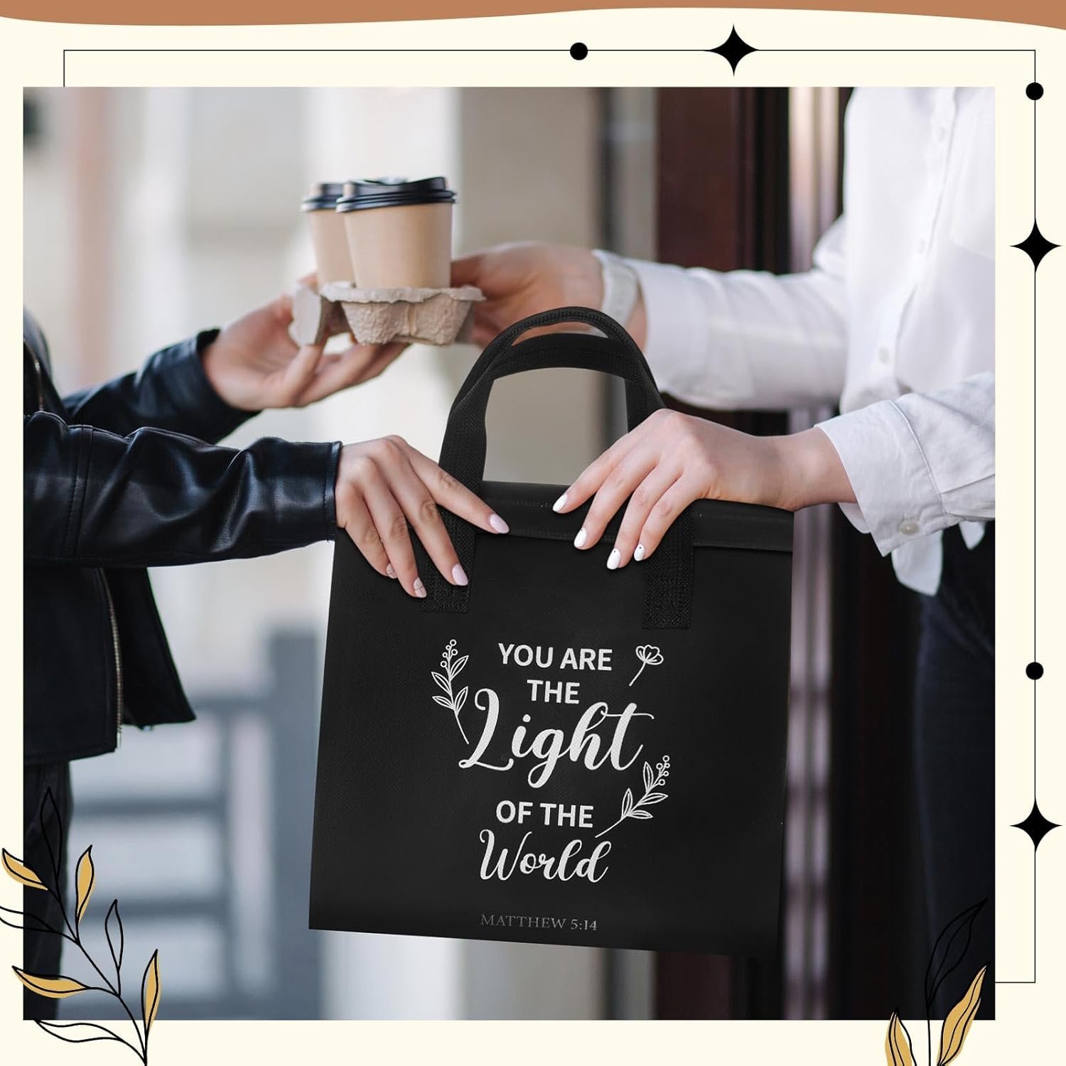 48 Pcs Sac à Offrir Religieux en Gros pour Événements Églises, Marque Blanche, Sacs Isolés pour Aliments Chauds et Froids, Fournisseur d'Activités de Foi et Repas de Groupe