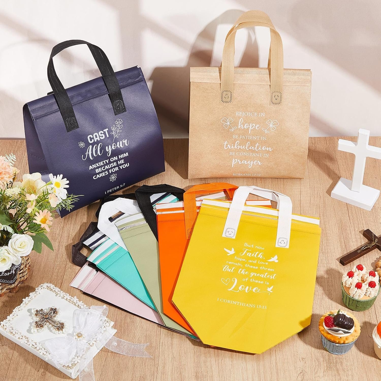 48 Pcs Sac à Offrir Religieux en Gros pour Événements Églises, Marque Blanche, Sacs Isolés pour Aliments Chauds et Froids, Fournisseur d'Activités de Foi et Repas de Groupe