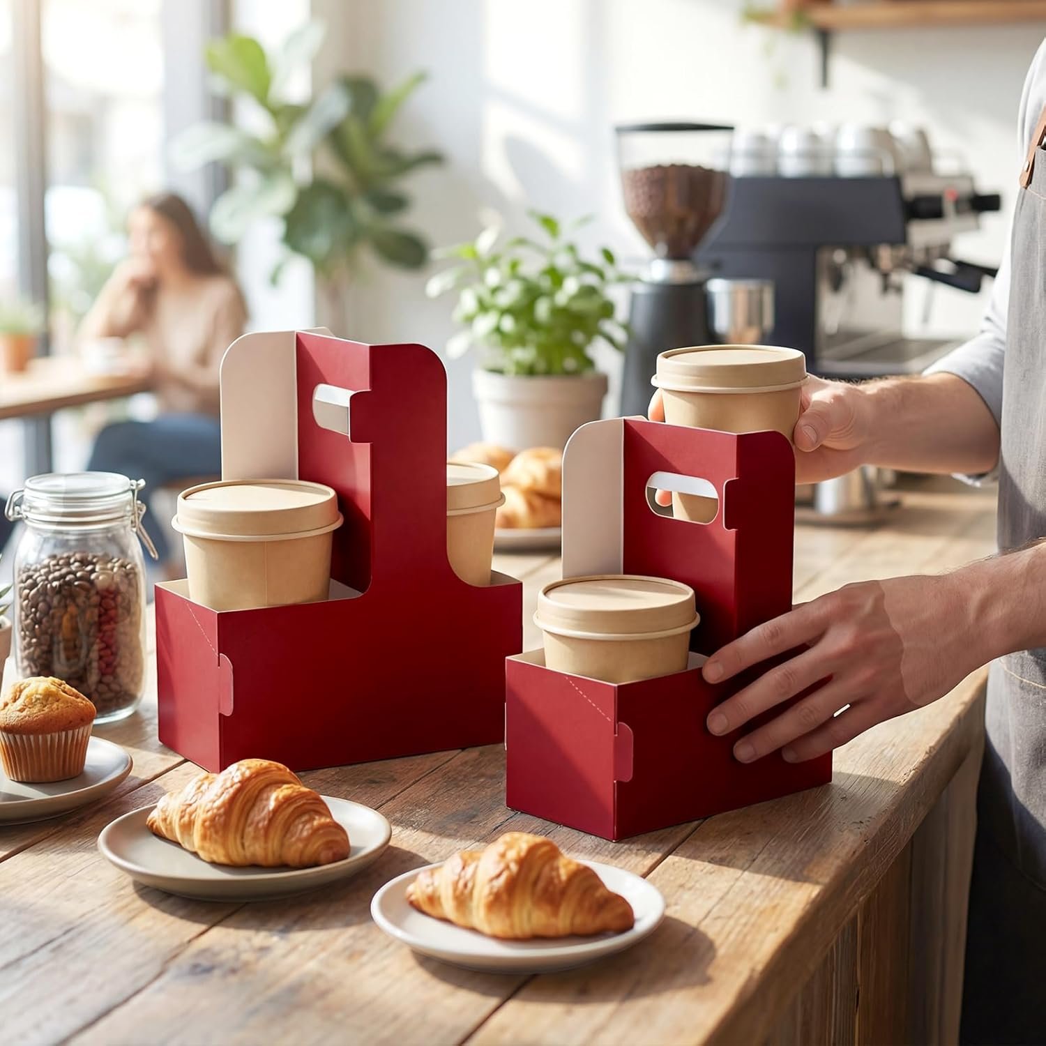 Grossiste 100 Paquet de Porte-Gobelet à 2 Tasses avec Poignée, Fabricant de Porte-Gobelet en Papier Jetable, Logo Personnalisé pour Livraison de Café (Rouge Foncé) Grossiste 100 Paquet de Porte-Gobelet à 2 Tasses avec Poignée, Fabricant de Porte-Gobelet en Papier Jetable, Logo Personnalisé pour Livraison de Café (Rouge Foncé)
