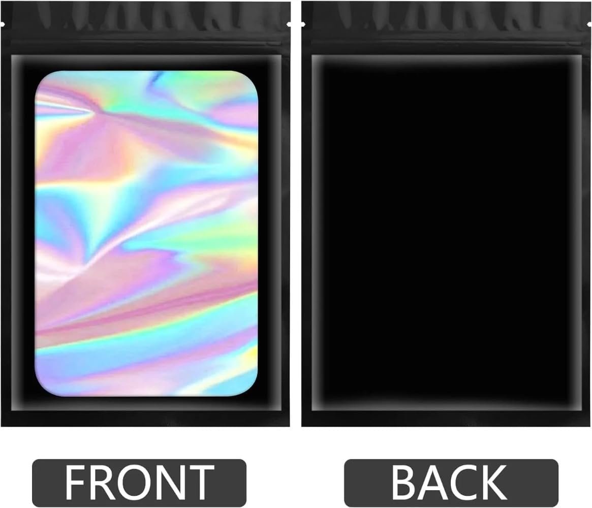 Grossiste Ziplock Personnalisé Poche en Plastique Épaissie Holographique pour DIY Bijoux (Noir, 7x10) - Fabricant de Poche de Stockage à Glissière sans Trou - Vente en Gros 100 pièces