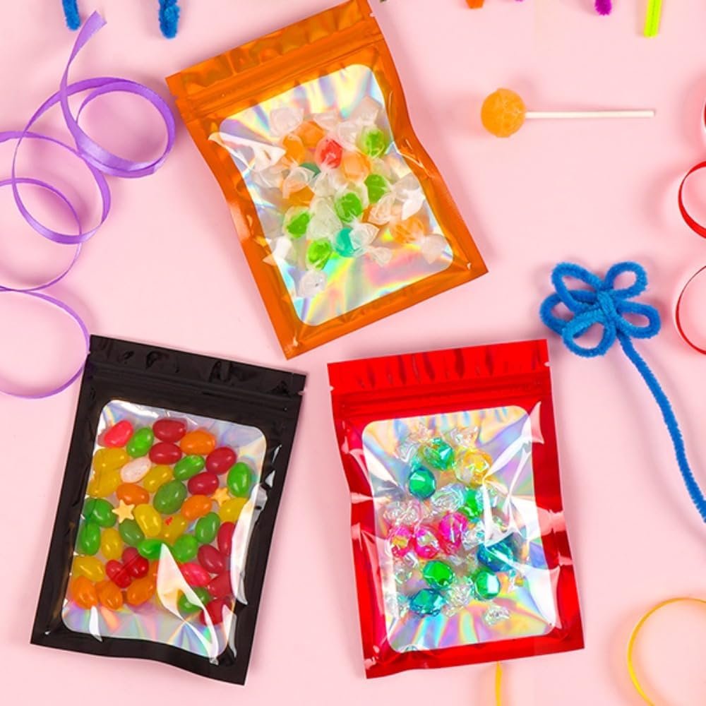 Grossiste Ziplock Personnalisé Poche en Plastique Épaissie Holographique pour DIY Bijoux (Noir, 7x10) - Fabricant de Poche de Stockage à Glissière sans Trou - Vente en Gros 100 pièces