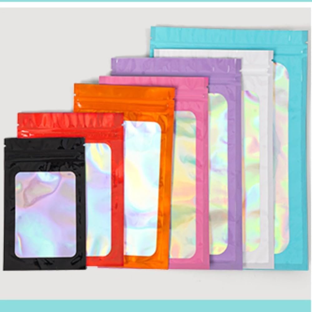 Grossiste Ziplock Personnalisé Poche en Plastique Épaissie Holographique pour DIY Bijoux (Noir, 7x10) - Fabricant de Poche de Stockage à Glissière sans Trou - Vente en Gros 100 pièces