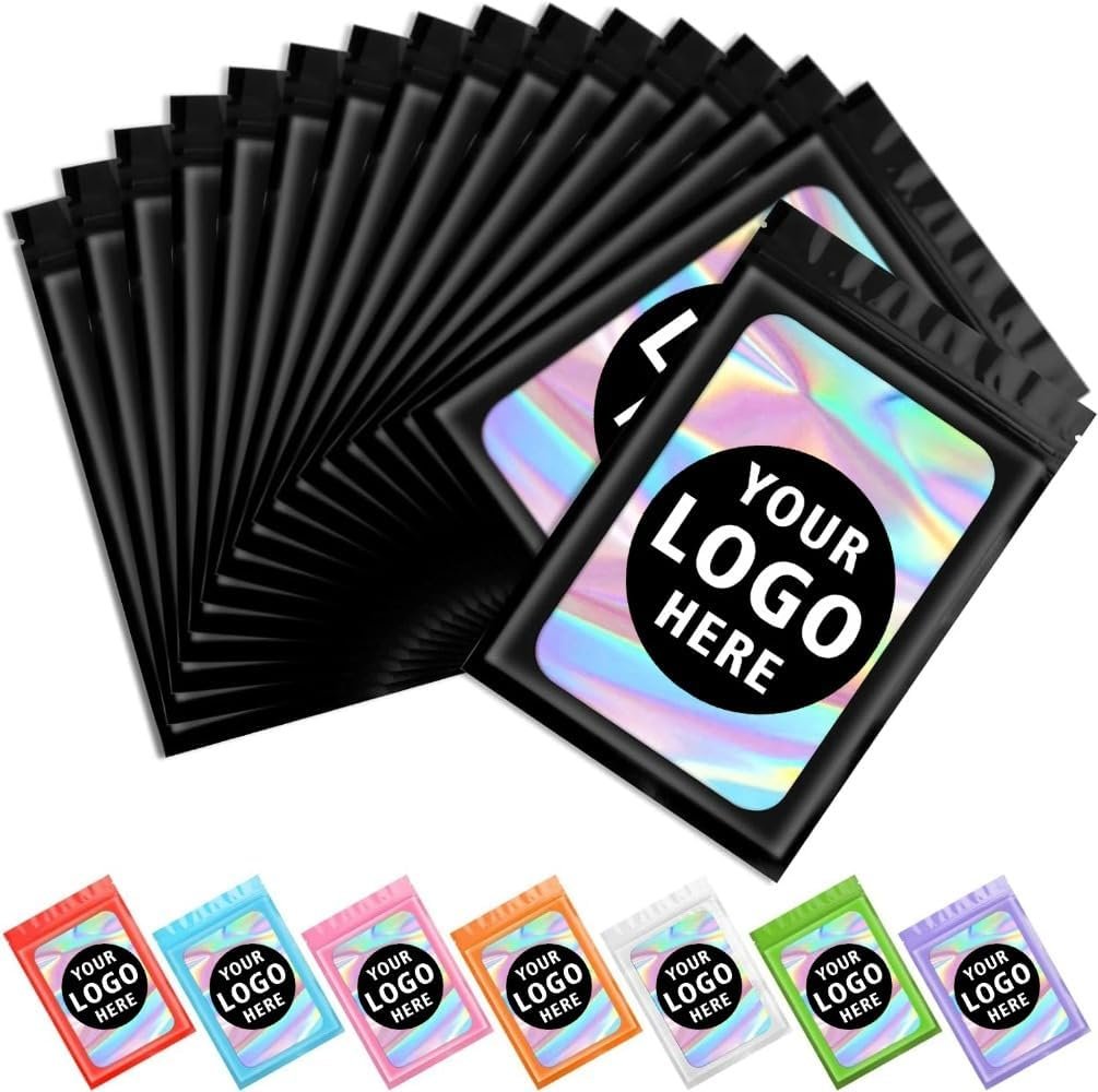 Grossiste Ziplock Personnalisé Poche en Plastique Épaissie Holographique pour DIY Bijoux (Noir, 7x10) - Fabricant de Poche de Stockage à Glissière sans Trou - Vente en Gros 100 pièces