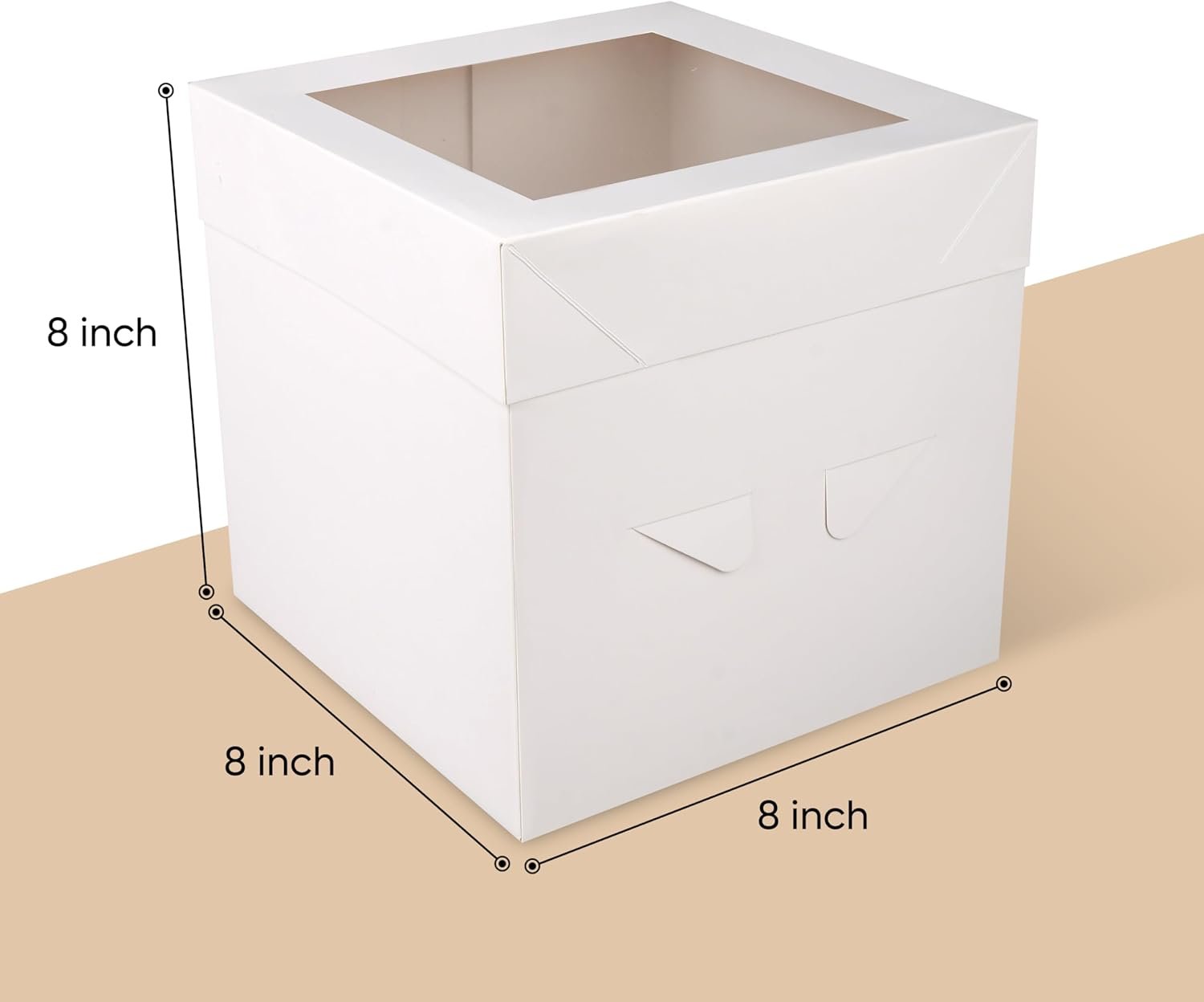 Caja pour Gâteaux - 8 Pouces Rond - Fenêtre pour Anniversaires, Mariages et Fêtes - Vente en Gros avec Logo Personnalisé - Usine de Fabrication de Boîtes en Carton (3-Pack)