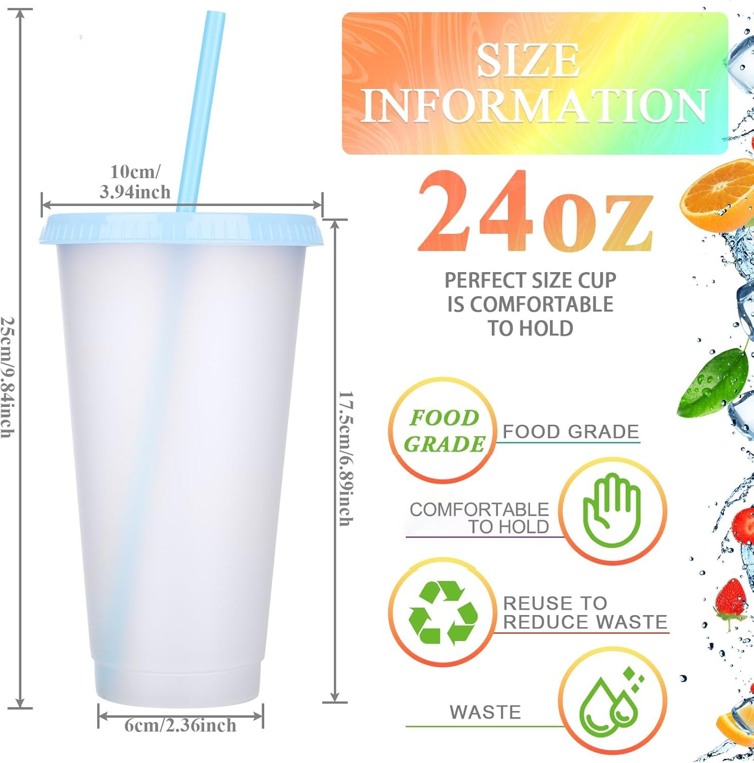 Grossiste gobelet en plastique avec paille et couvercle, 100 pièces en vrac réutilisables, 24-27 oz, idéal pour Cadeaux, OEM, mug de voyage pour café glacé et fêtes d'anniversaire (Couleurs variées)