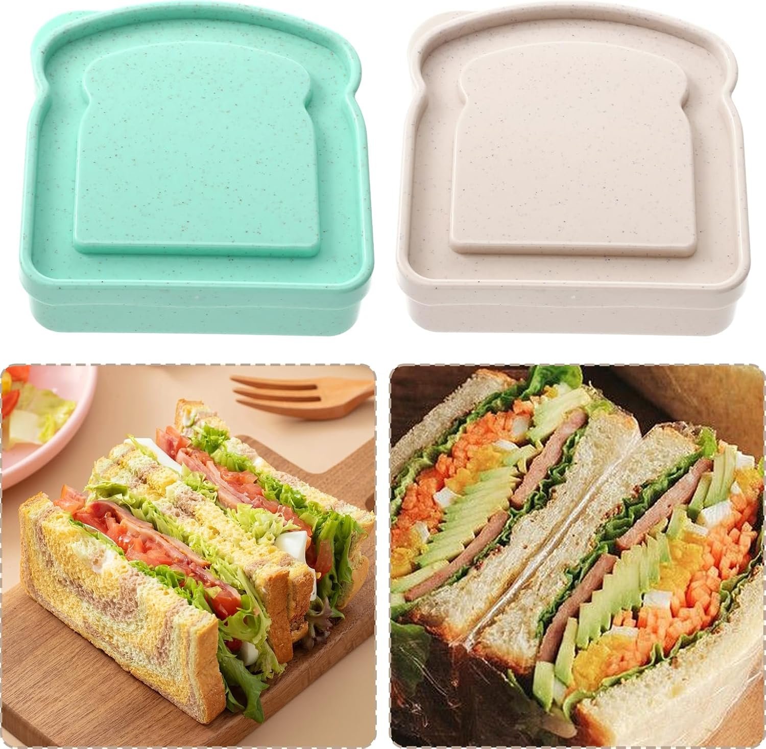 Containers à sandwichs pour boîtes à déjeuner, 2 pcs contenant des sandwichs en plastique en forme de toast, réutilisables et sans BPA, vente en gros, pour un stockage alimentaire pratique, fabricant, compatible avec micro-ondes et lave-vaisselle, pour les adultes et les familles. Containers à sandwichs pour boîtes à déjeuner, 2 pcs contenant des sandwichs en plastique en forme de toast, réutilisables et sans BPA, vente en gros, pour un stockage alimentaire pratique, fabricant, compatible avec micro-ondes et lave-vaisselle, pour les adultes et les familles.