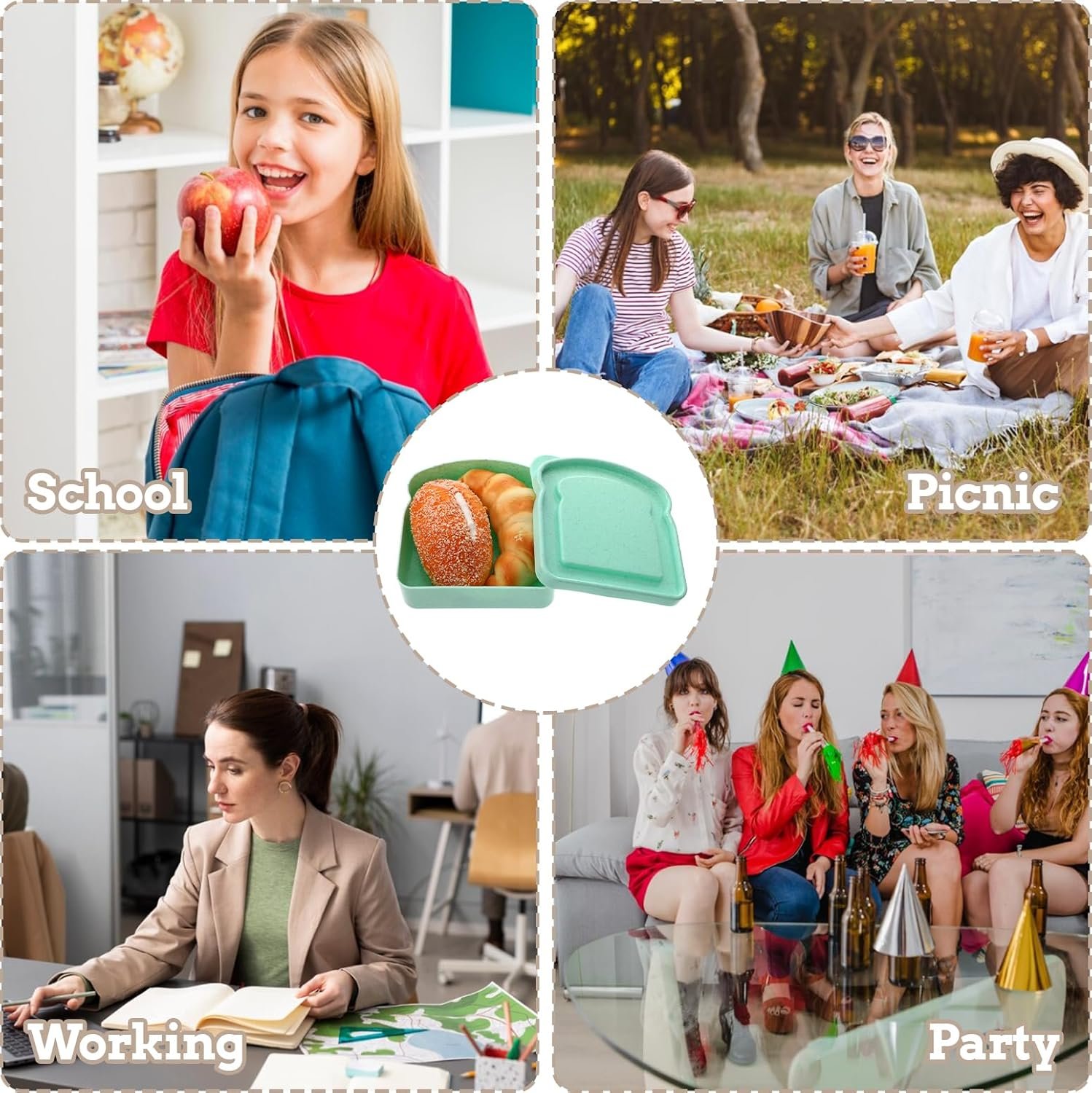 Containers à sandwichs pour boîtes à déjeuner, 2 pcs contenant des sandwichs en plastique en forme de toast, réutilisables et sans BPA, vente en gros, pour un stockage alimentaire pratique, fabricant, compatible avec micro-ondes et lave-vaisselle, pour les adultes et les familles. Containers à sandwichs pour boîtes à déjeuner, 2 pcs contenant des sandwichs en plastique en forme de toast, réutilisables et sans BPA, vente en gros, pour un stockage alimentaire pratique, fabricant, compatible avec micro-ondes et lave-vaisselle, pour les adultes et les familles.