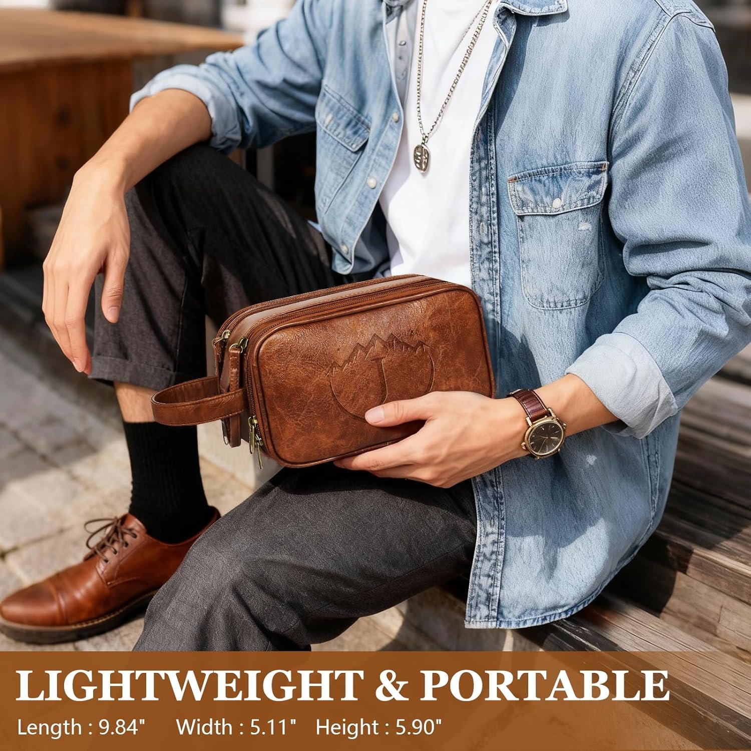 Sac de toilette de voyage pour hommes, fabriqué en PU cuir, essentiel de voyage personnalisé, grossiste pour articles de toilette, cadeaux d'anniversaire pour hommes, marron, OEM Sac de toilette de voyage pour hommes, fabriqué en PU cuir, essentiel de voyage personnalisé, grossiste pour articles de toilette, cadeaux d'anniversaire pour hommes, marron, OEM