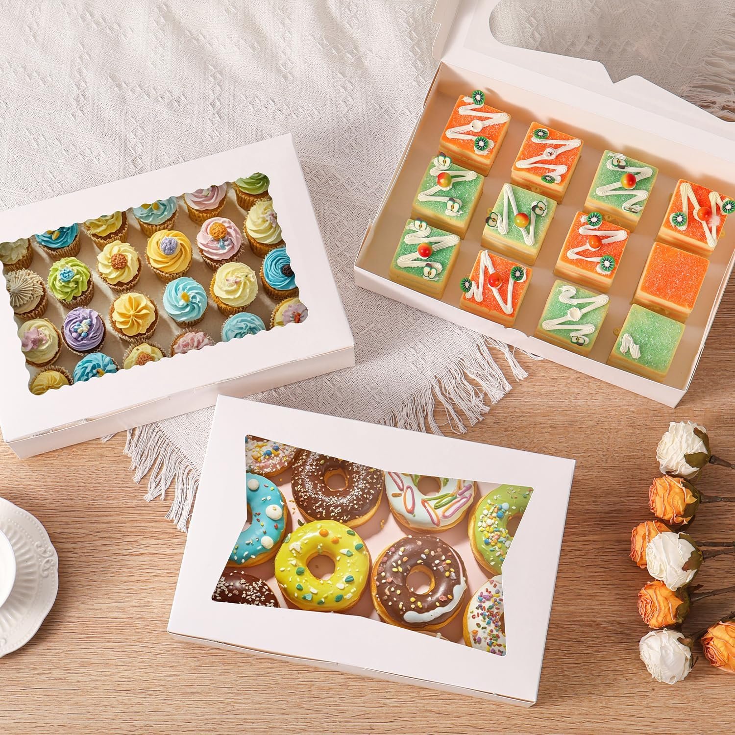Grossiste en boîte à pâtisserie de 12 pcs de 12x8x2.5 pouces, avec fenêtre pour cookies, marque blanche pour chocolat, gâteaux, desserts, donuts et muffins, fabriqué par un fournisseur fiable. Grossiste en boîte à pâtisserie de 12 pcs de 12x8x2.5 pouces, avec fenêtre pour cookies, marque blanche pour chocolat, gâteaux, desserts, donuts et muffins, fabriqué par un fournisseur fiable.