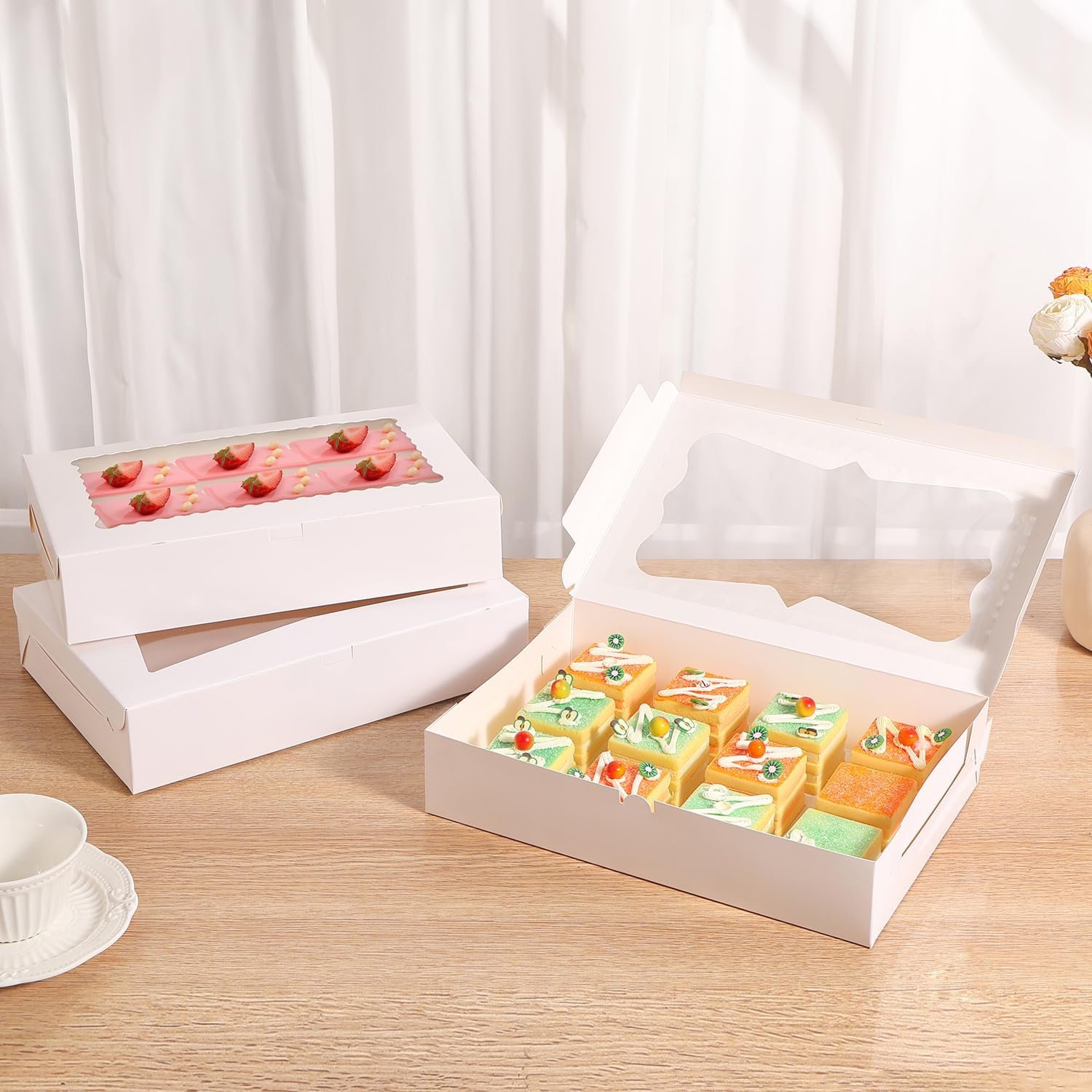 Grossiste en boîte à pâtisserie de 12 pcs de 12x8x2.5 pouces, avec fenêtre pour cookies, marque blanche pour chocolat, gâteaux, desserts, donuts et muffins, fabriqué par un fournisseur fiable. Grossiste en boîte à pâtisserie de 12 pcs de 12x8x2.5 pouces, avec fenêtre pour cookies, marque blanche pour chocolat, gâteaux, desserts, donuts et muffins, fabriqué par un fournisseur fiable.