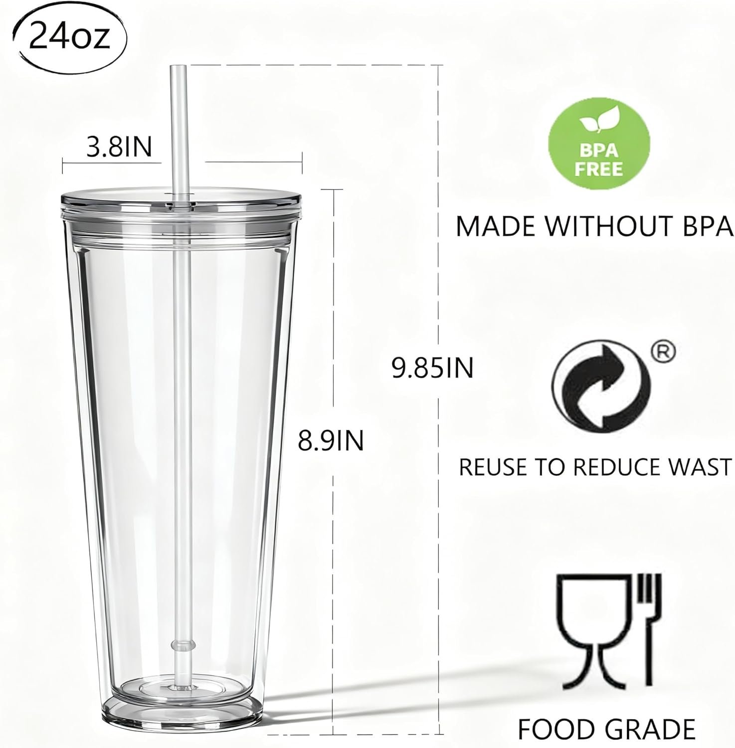 Grossiste gobelet réutilisable de 24oz avec couvercle et paille, étanche et isolé à double paroi, idéal pour le café glacé, logo personnalisé, fabricant de contenants en plastique. Grossiste gobelet réutilisable de 24oz avec couvercle et paille, étanche et isolé à double paroi, idéal pour le café glacé, logo personnalisé, fabricant de contenants en plastique.