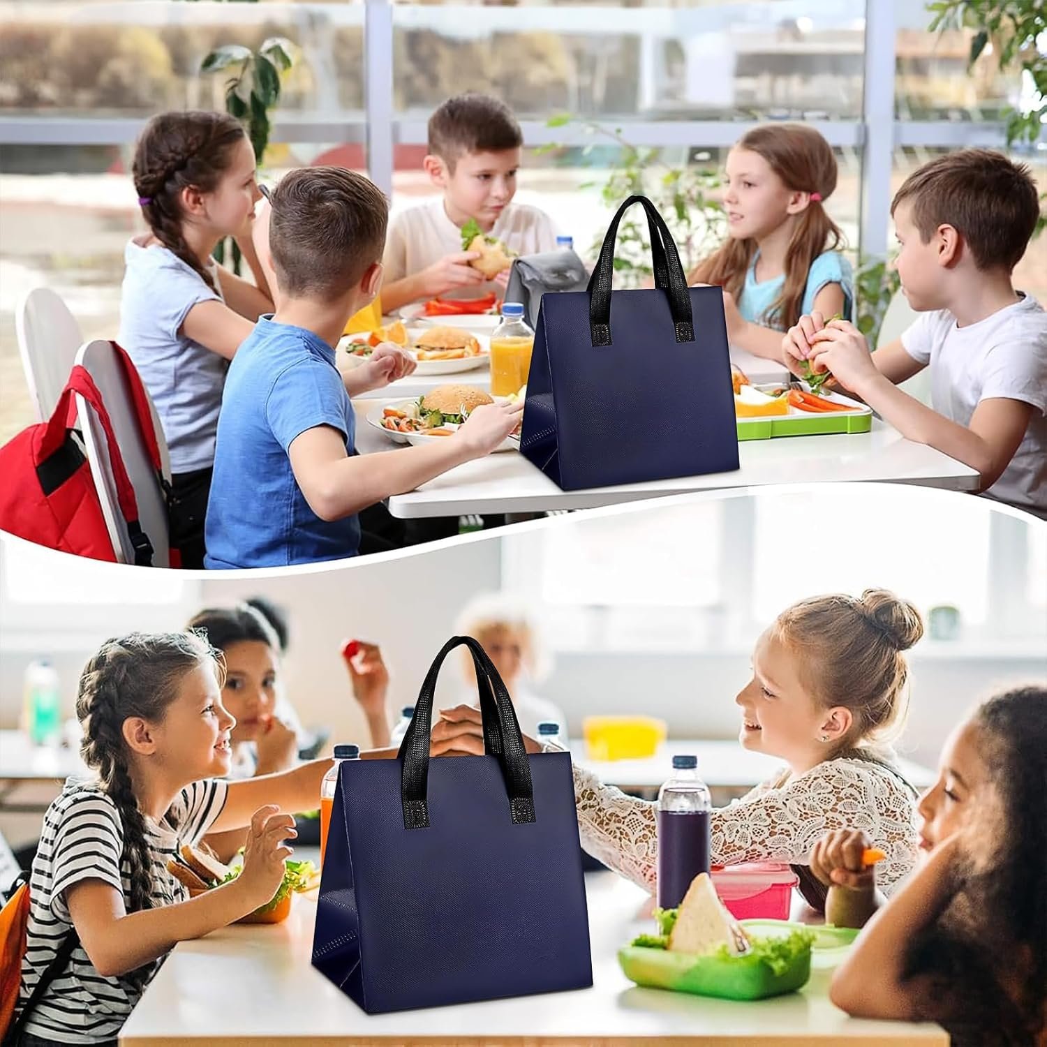 Bags Take Away Isolés en Vrac, 100 Pcs Sac Thermique Réutilisable pour Livraison de Nourriture (9,5 x 6 x 9,5 in), Logo Personnalisé, Fournisseur, Sac Isotherme pour Plats Chauds et Froids.