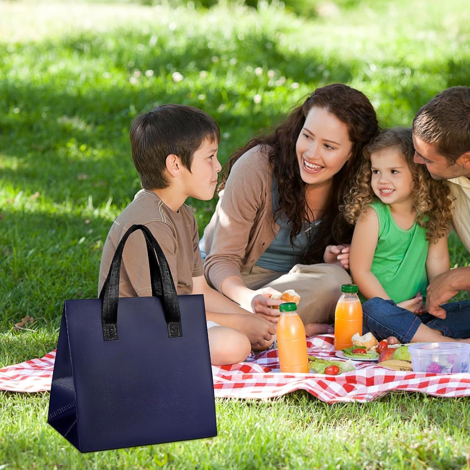 Bags Take Away Isolés en Vrac, 100 Pcs Sac Thermique Réutilisable pour Livraison de Nourriture (9,5 x 6 x 9,5 in), Logo Personnalisé, Fournisseur, Sac Isotherme pour Plats Chauds et Froids.