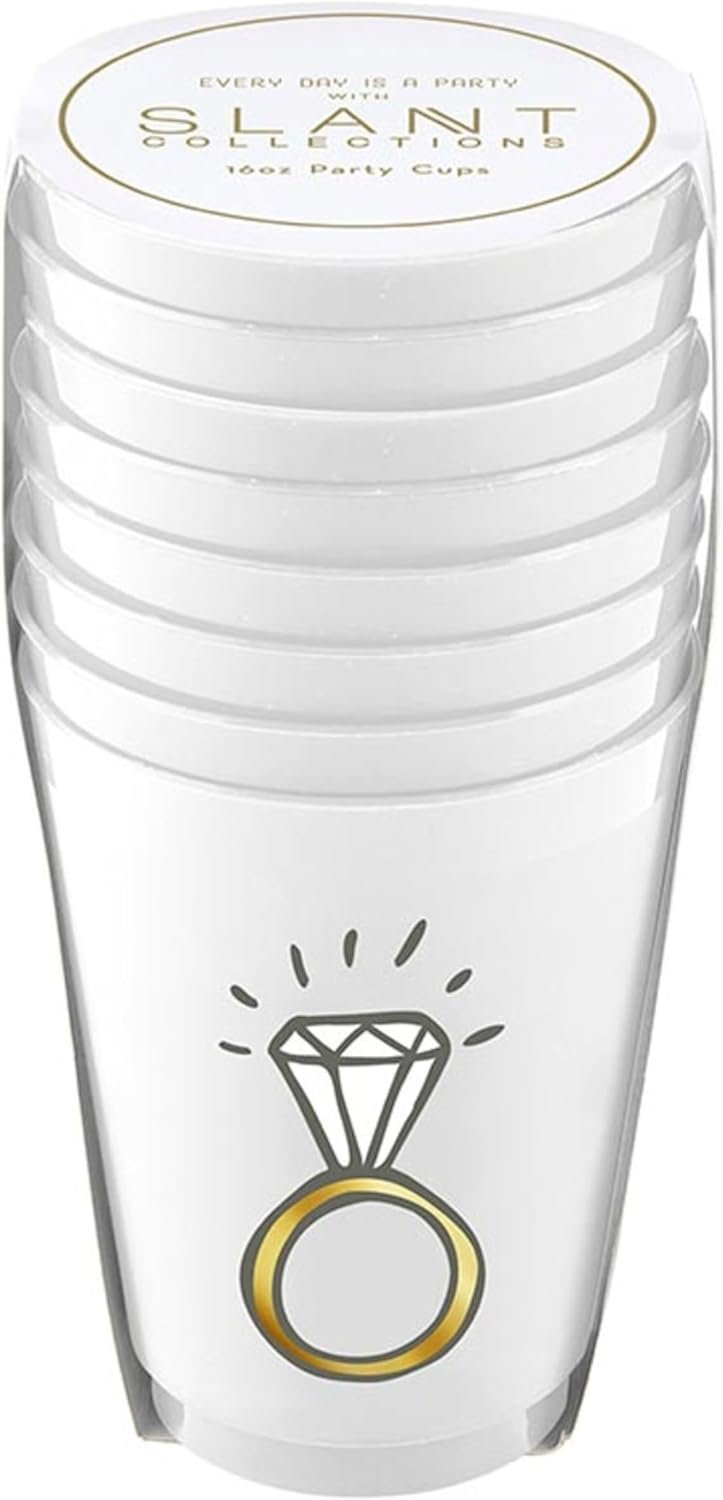 Grossiste en Produits de Fête de Mariage, Gobelets en Plastique Réutilisables de 16 onces, 8 Comptes, avec Logo Personnalisé, Design Anneau de Diamant en Or et Noir. Grossiste en Produits de Fête de Mariage, Gobelets en Plastique Réutilisables de 16 onces, 8 Comptes, avec Logo Personnalisé, Design Anneau de Diamant en Or et Noir.