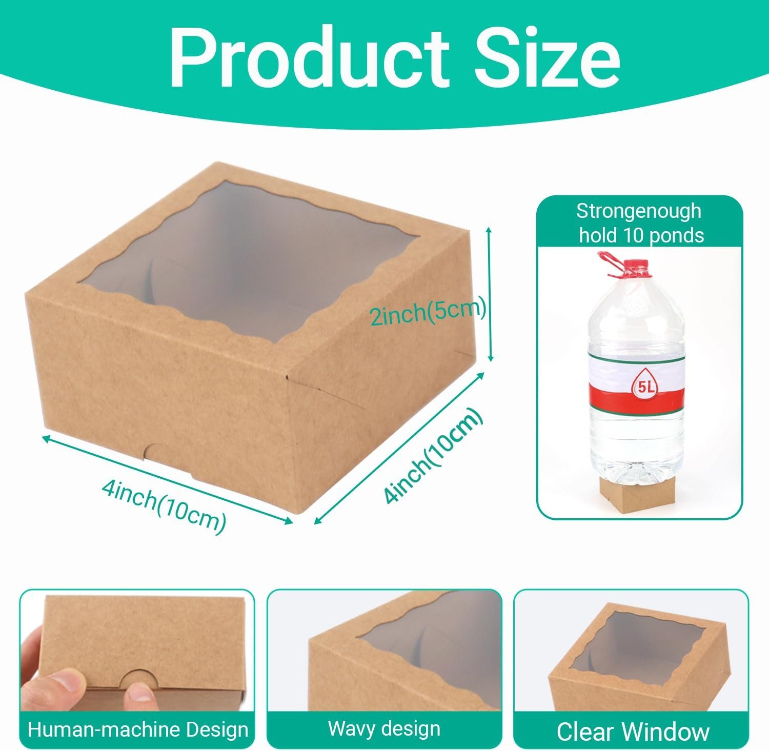 Boîtes à pâtisserie brunes de 50 unités, 4x4x2 pouces - Vente en gros d'emballages alimentaires pour cookies, truffes et cadeaux de mariage, avec logo personnalisé - Fabricant d'options polyvalentes pour gâteaux, tartes et rouleaux à la cannelle. Boîtes à pâtisserie brunes de 50 unités, 4x4x2 pouces - Vente en gros d'emballages alimentaires pour cookies, truffes et cadeaux de mariage, avec logo personnalisé - Fabricant d'options polyvalentes pour gâteaux, tartes et rouleaux à la cannelle.