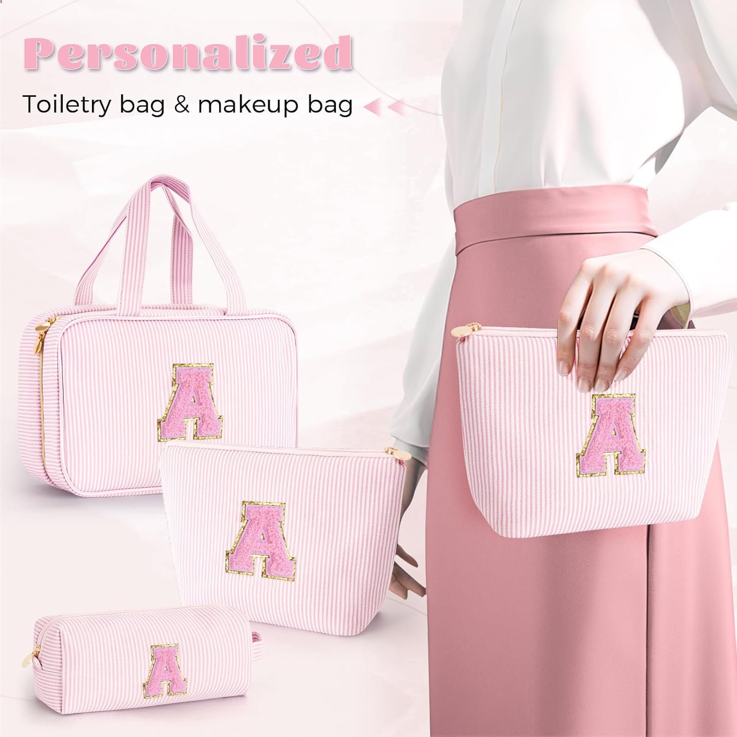 Panier de cadeaux de Pâques pour adolescentes et femmes - Toilettage personnalisé | Fabricant de sacs cosmétiques - Cadeaux tendance pour filles de 8 à 16 ans - Vente en gros de sacs de maquillage pink A