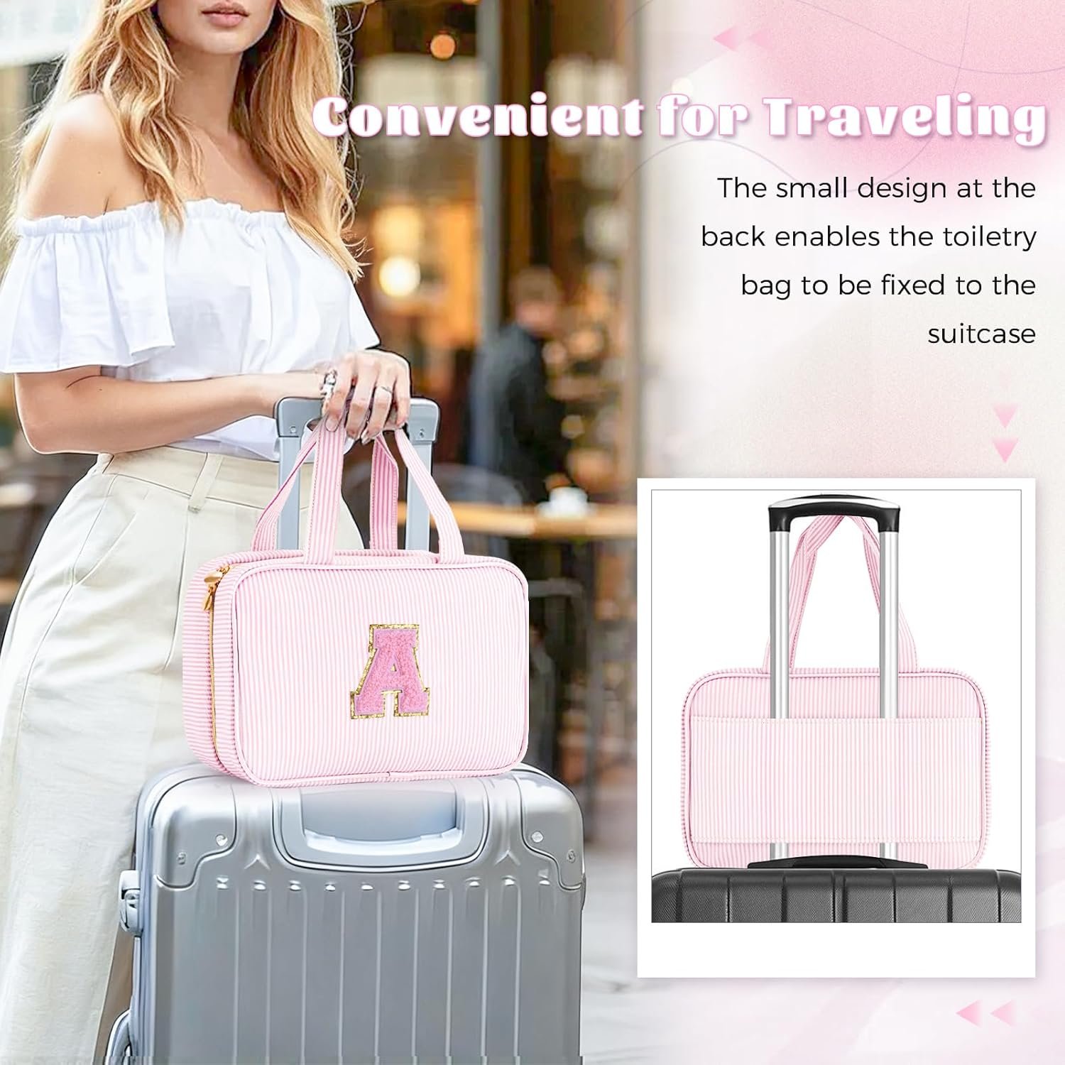 Panier de cadeaux de Pâques pour adolescentes et femmes - Toilettage personnalisé | Fabricant de sacs cosmétiques - Cadeaux tendance pour filles de 8 à 16 ans - Vente en gros de sacs de maquillage pink A