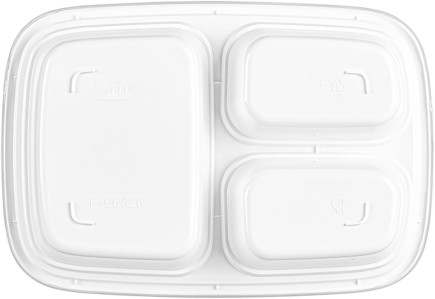 Grossiste Boîtes à emporter compartimentées de 26 onces, 50 contenants alimentaires en plastique blanc, 3 compartiments, avec couvercles en plastique clair, sans BPA, pour préparation de repas, Fabricant en gros, Logo Personnalisé.