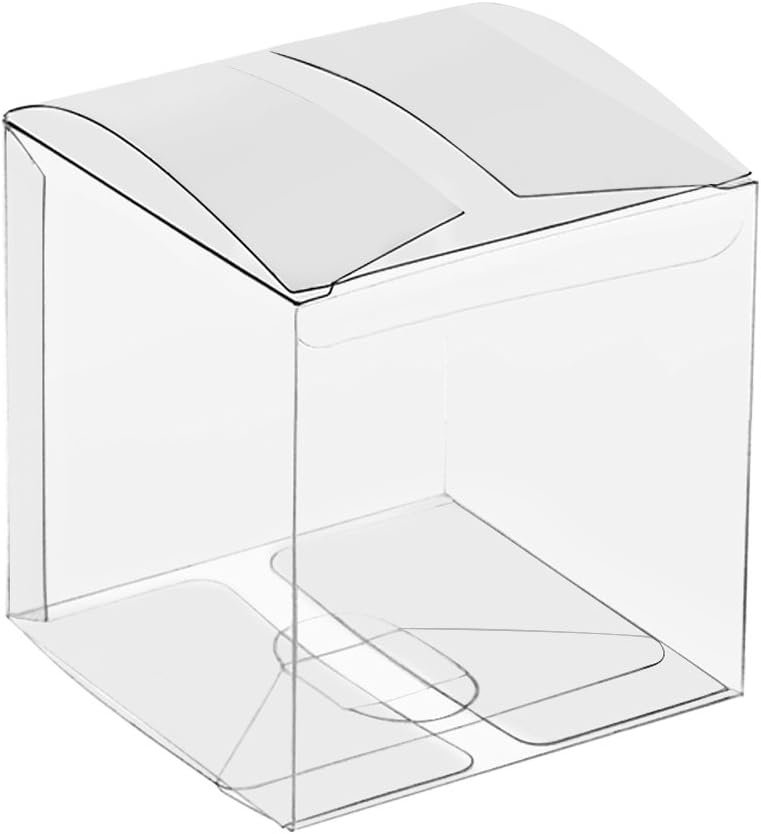 Grossiste Boîtes Transparentes en PVC 2" x 2" x 2" - 25 Pack, Personnalisé pour les Fêtes, Fournisseur de Boîtes Carrées pour Bonbons, Bijoux, Anniversaires, Mariages, Noël, Vente en Gros
