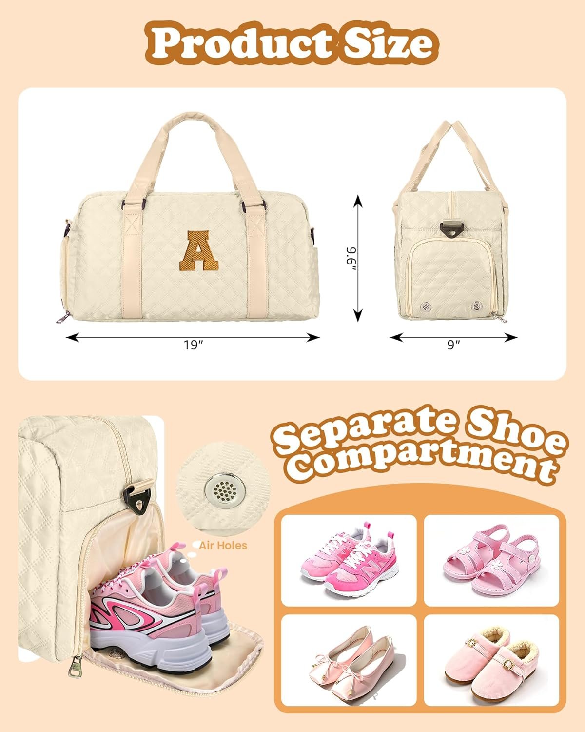Duffle Bag de voyage personnalisable pour femmes et filles, sac weekender idéal, Grossiste en accessoires, sac de sport pour gymnastes et adolescentes, Fabricant de sacs de qualité, vente en gros de cadeaux originaux pour elle.