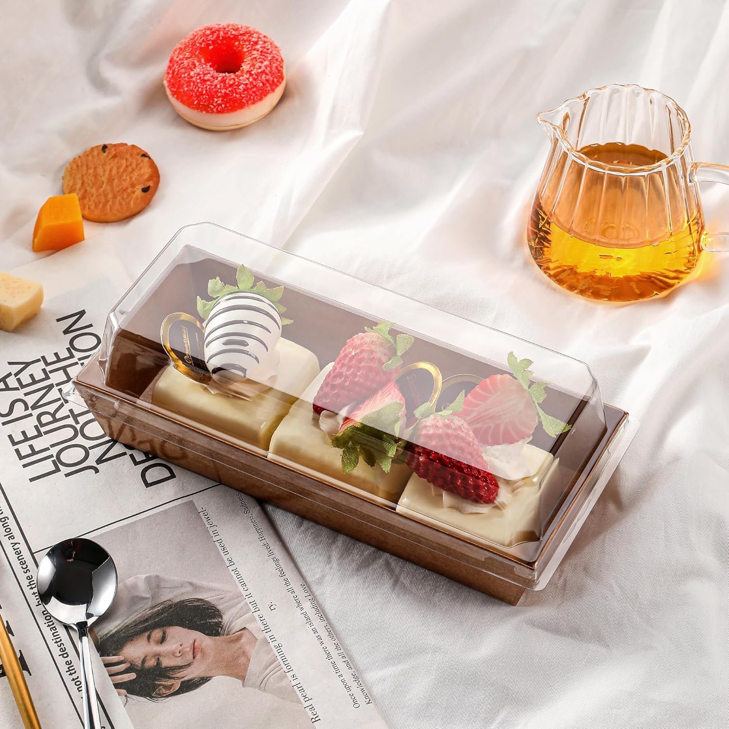 Boîte à charcuterie 50 pièces 7,5x3,3 pouces - Fournisseur de mini boîtes à desserts avec couvercles transparents, pour gros volumes, OEM, accessoires pour planches de charcuterie, gâteau, chocolat, donuts.