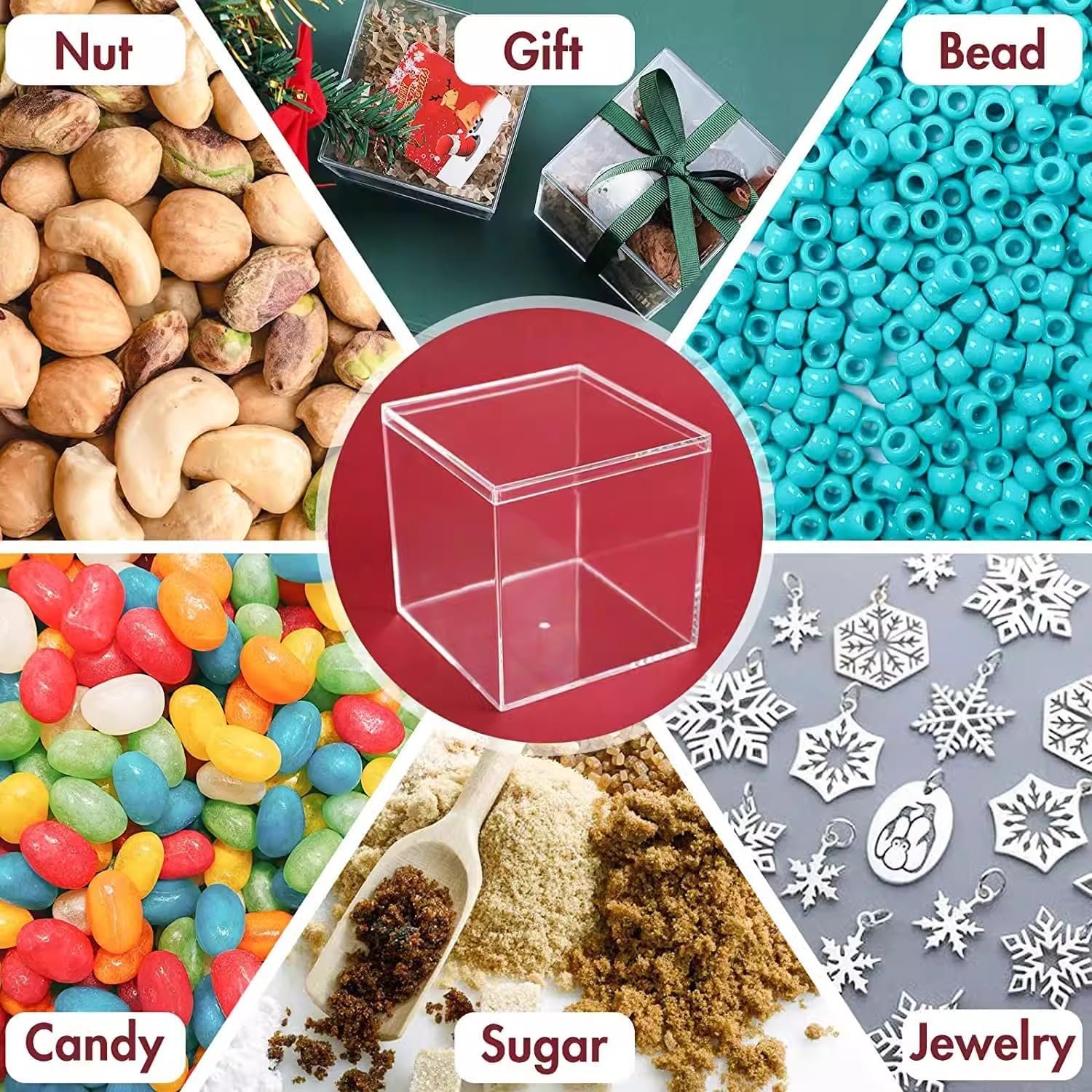 Grossiste Boîtes de Rangement Acryliques Transparentes avec Couvercles, 30 Pack 2,2” Cube, Fabricant pour Bijoux, Bonbons, Artisanat, Vente en Gros