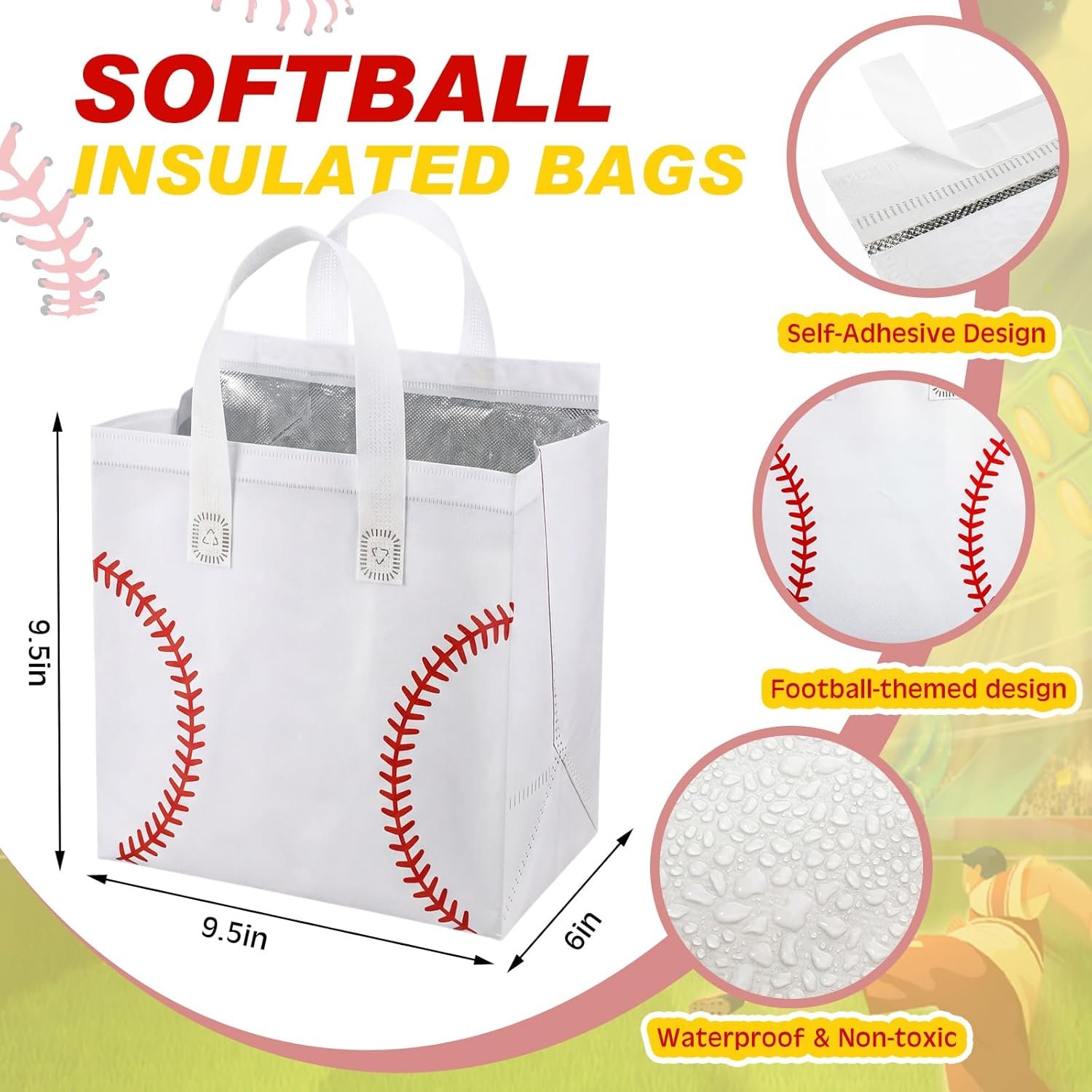 Grossiste Sac isotherme pour livraison de nourriture de 50 pcs, idéal pour pizza et plats chauds ou froids, avec Logo Personnalisé, Fabricant de sacs réutilisables pour événements sportifs et soirées seniors. Vente en Gros de sacs à lunch isolés.