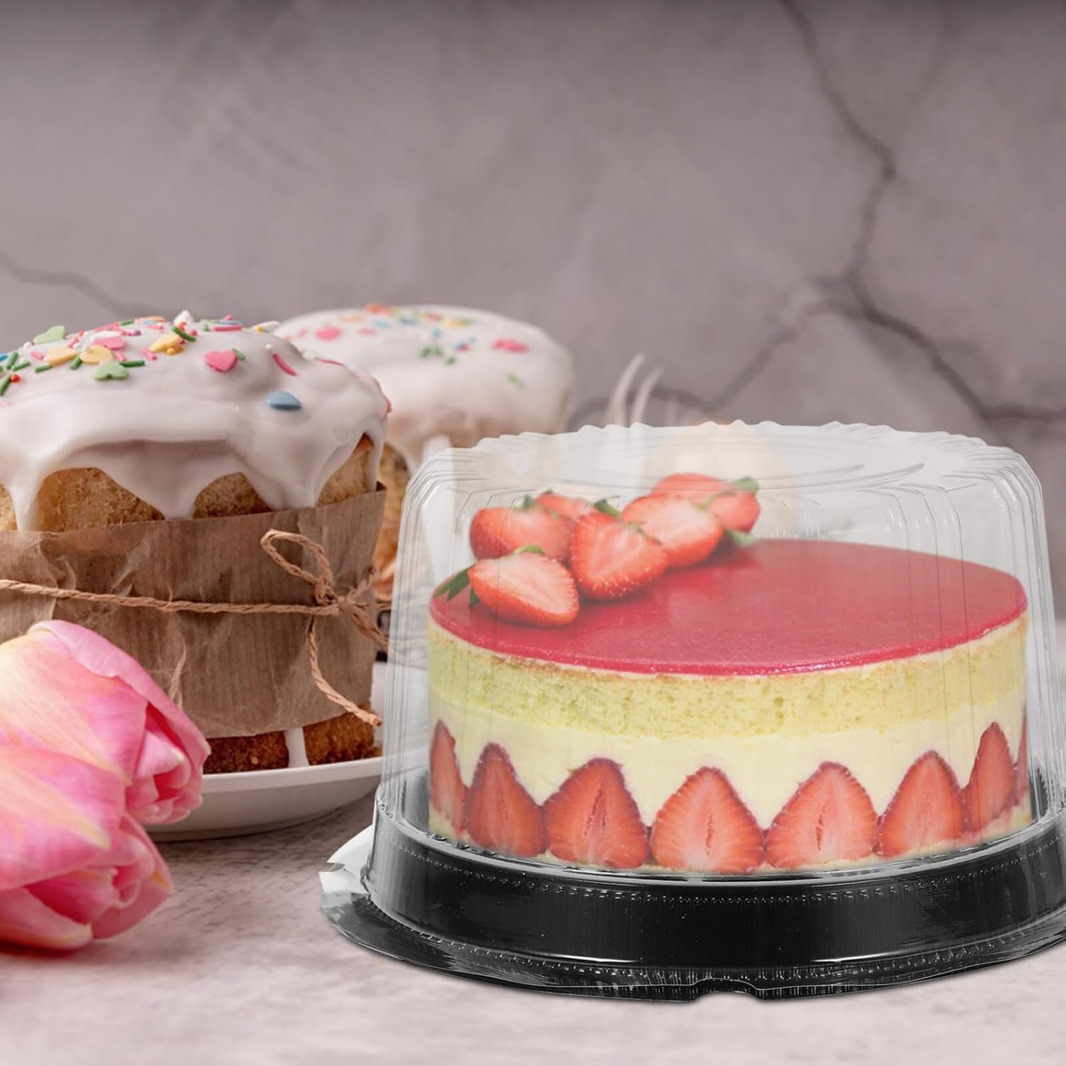 Grossiste contenant à gâteau rond transparent 6,3 pouces, solution d'emballage pour anniversaire, fabrication OEM, boîte à œufs en plastique à emporter en vrac. Grossiste contenant à gâteau rond transparent 6,3 pouces, solution d'emballage pour anniversaire, fabrication OEM, boîte à œufs en plastique à emporter en vrac.