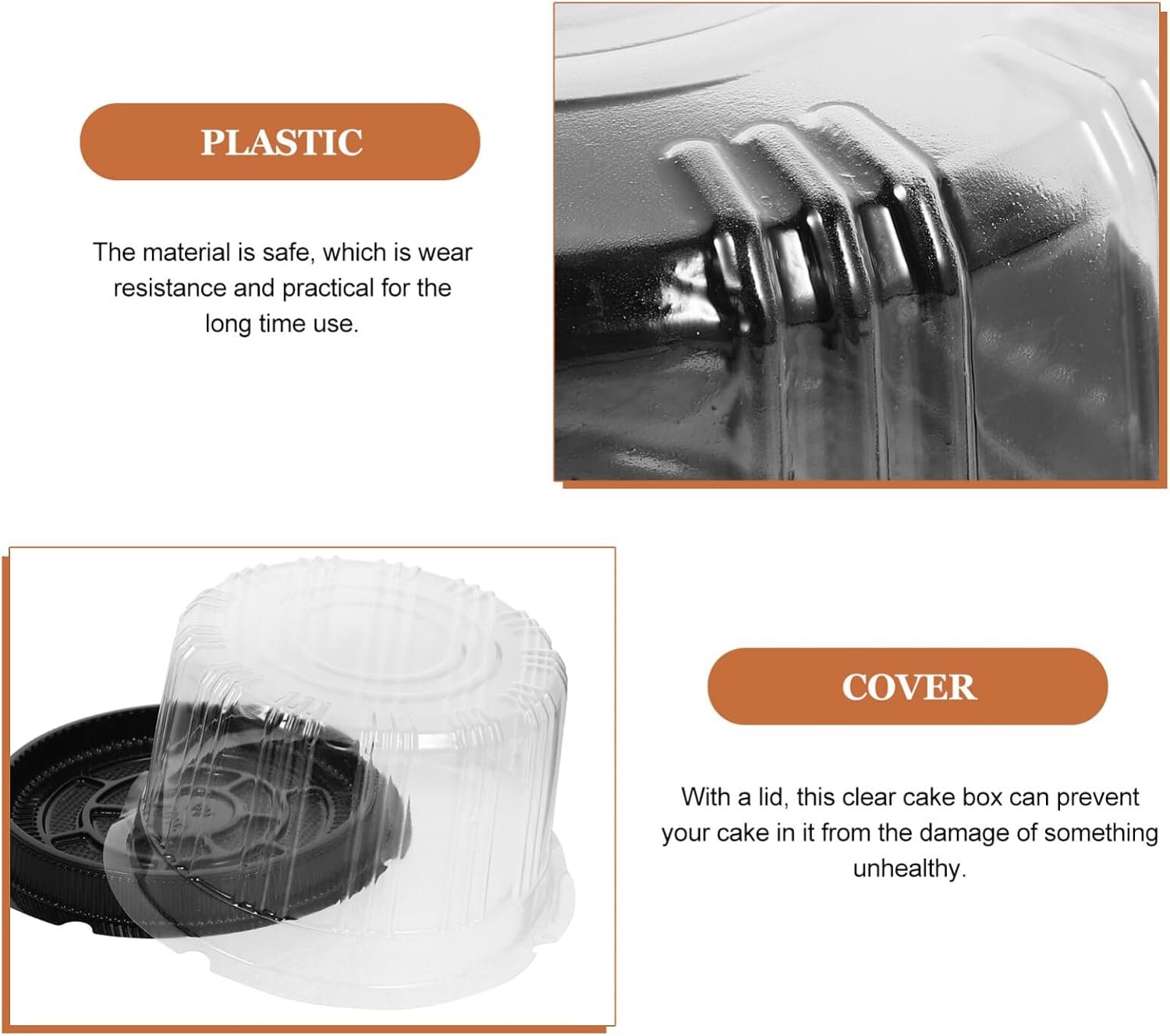 Grossiste contenant à gâteau rond transparent 6,3 pouces, solution d'emballage pour anniversaire, fabrication OEM, boîte à œufs en plastique à emporter en vrac. Grossiste contenant à gâteau rond transparent 6,3 pouces, solution d'emballage pour anniversaire, fabrication OEM, boîte à œufs en plastique à emporter en vrac.