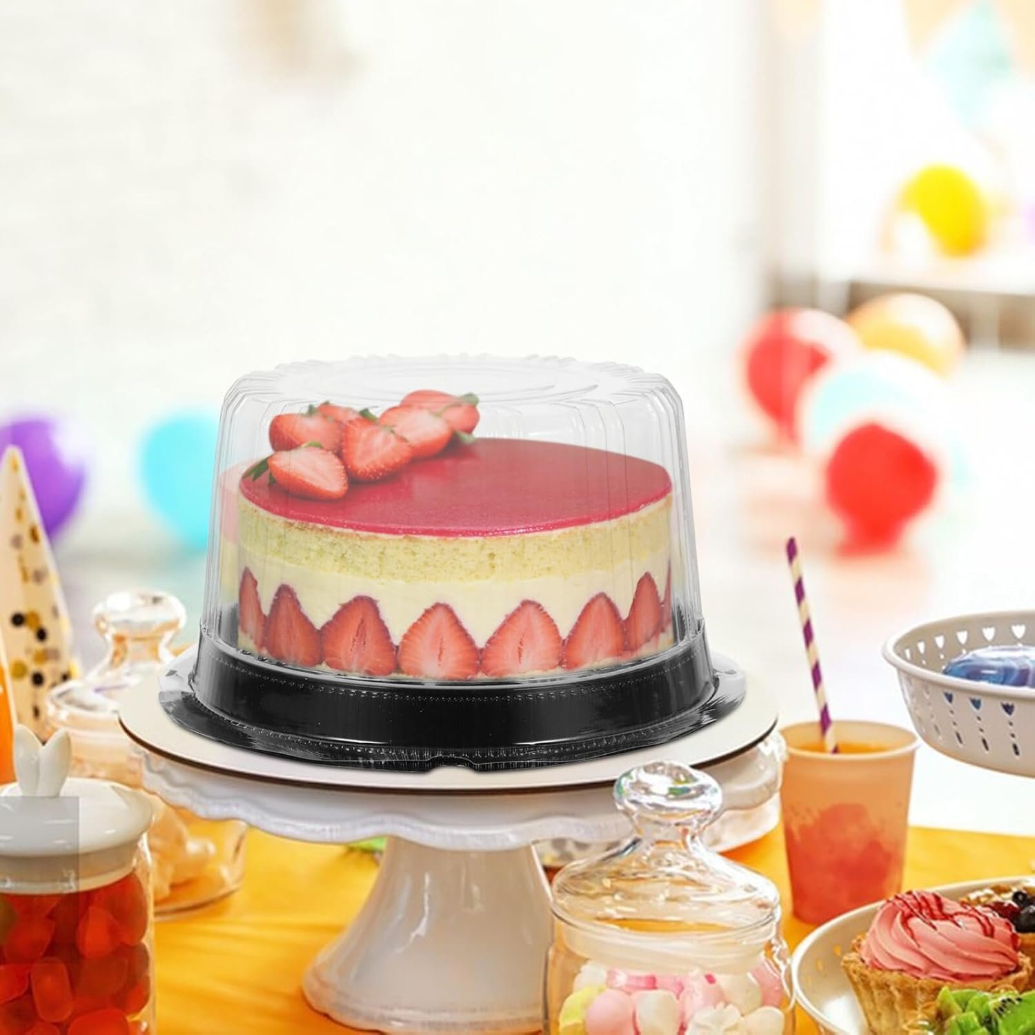 Grossiste contenant à gâteau rond transparent 6,3 pouces, solution d'emballage pour anniversaire, fabrication OEM, boîte à œufs en plastique à emporter en vrac. Grossiste contenant à gâteau rond transparent 6,3 pouces, solution d'emballage pour anniversaire, fabrication OEM, boîte à œufs en plastique à emporter en vrac.