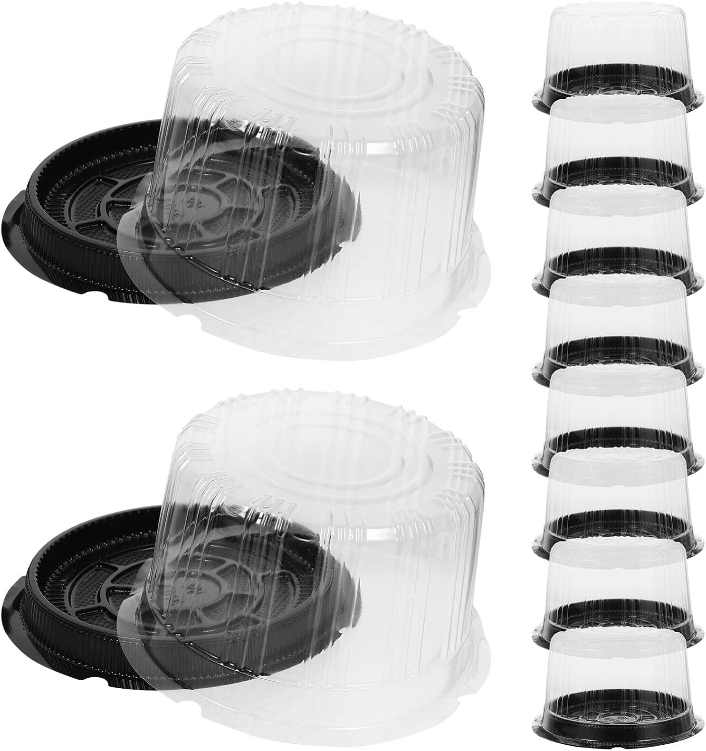 Grossiste contenant à gâteau rond transparent 6,3 pouces, solution d'emballage pour anniversaire, fabrication OEM, boîte à œufs en plastique à emporter en vrac.