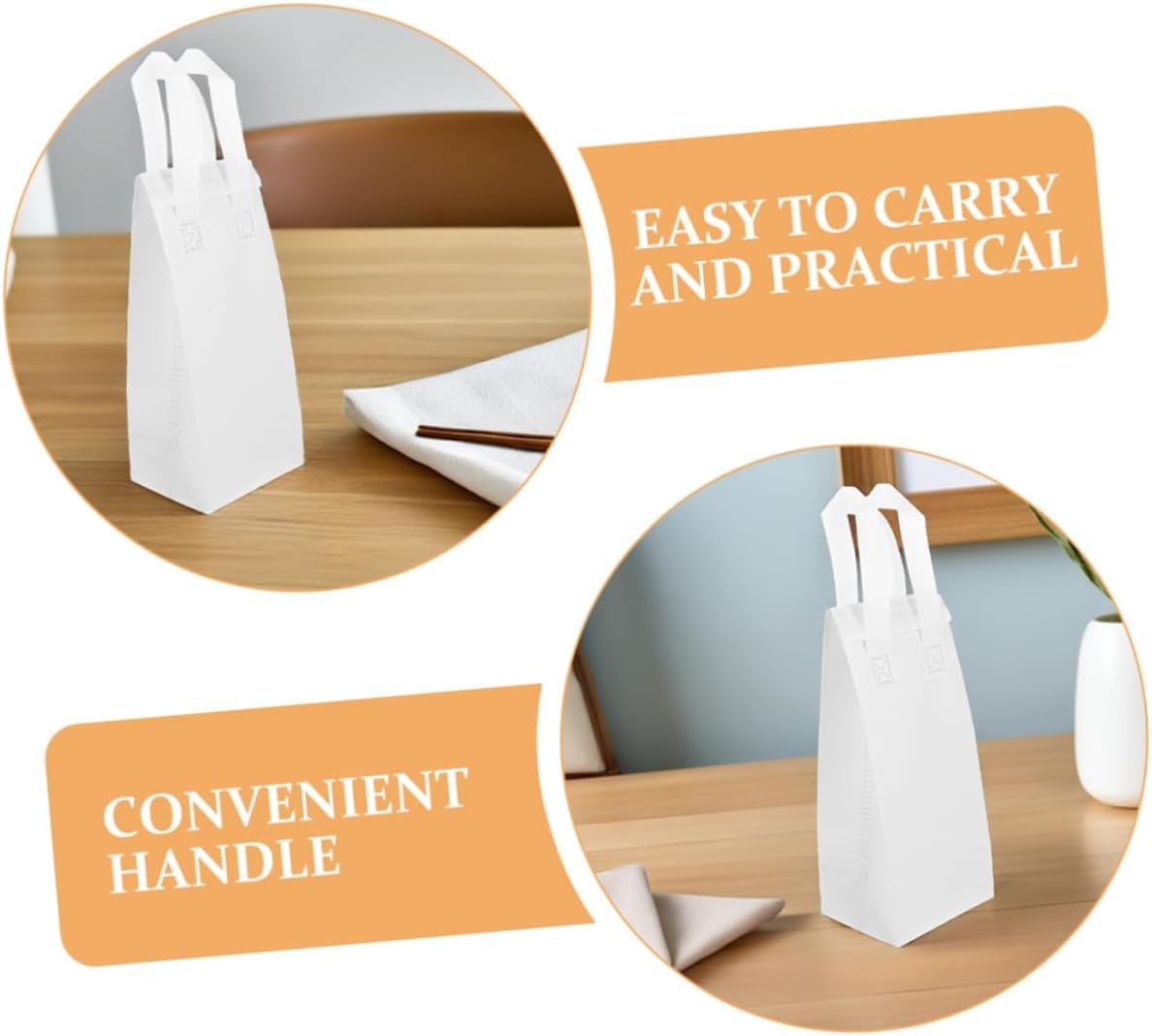 Grossiste 50pcs Sacs Isolés à Emporter avec Poignée pour Verre Unique, Insulation pour Boissons Chaudes et Froides, Fabricant de Solutions Personnalisées