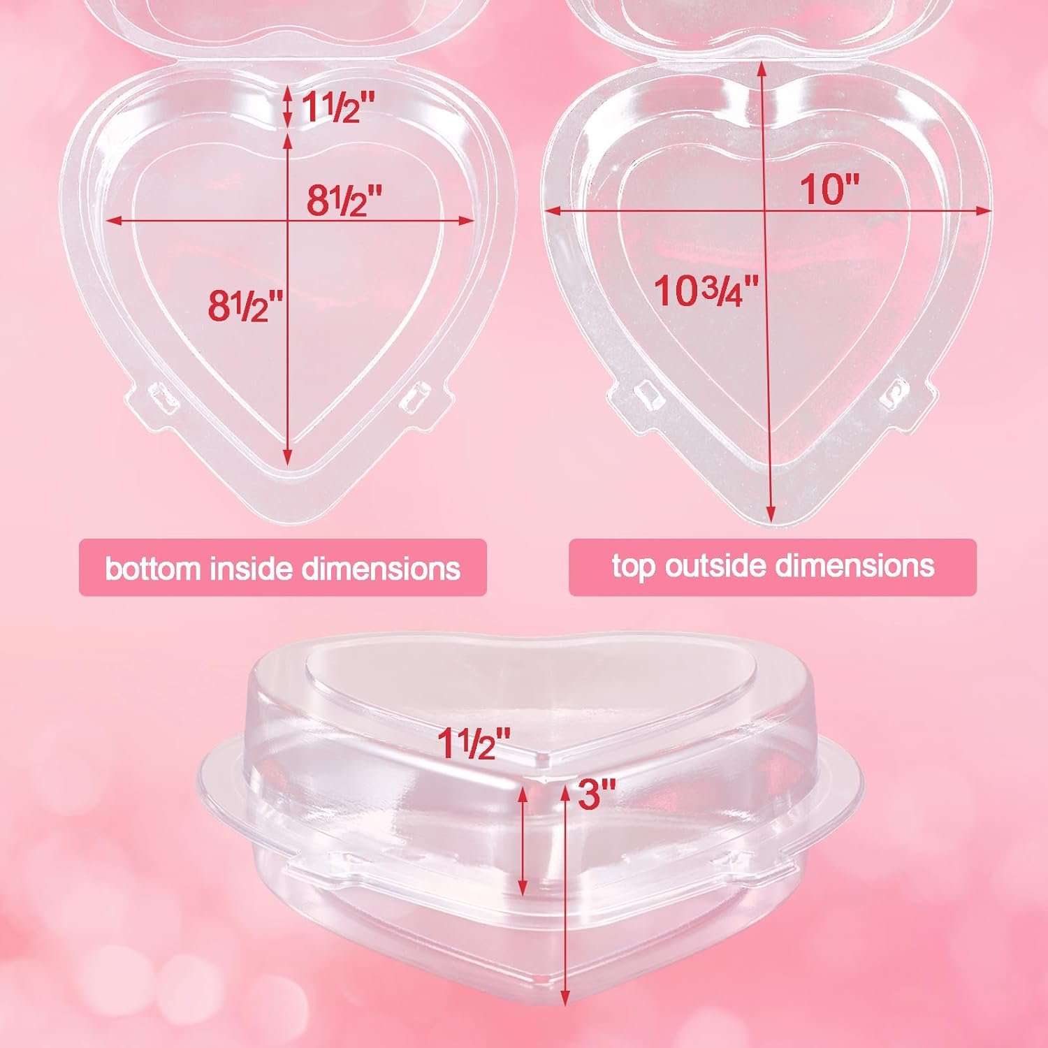 Grossiste emballages en vrac pour contenants alimentaires en plastique transparent de 48 oz, logo personnalisé, boîte en forme de cœur pour gâteaux et desserts, fournitures pour la Saint-Valentin. Grossiste emballages en vrac pour contenants alimentaires en plastique transparent de 48 oz, logo personnalisé, boîte en forme de cœur pour gâteaux et desserts, fournitures pour la Saint-Valentin.